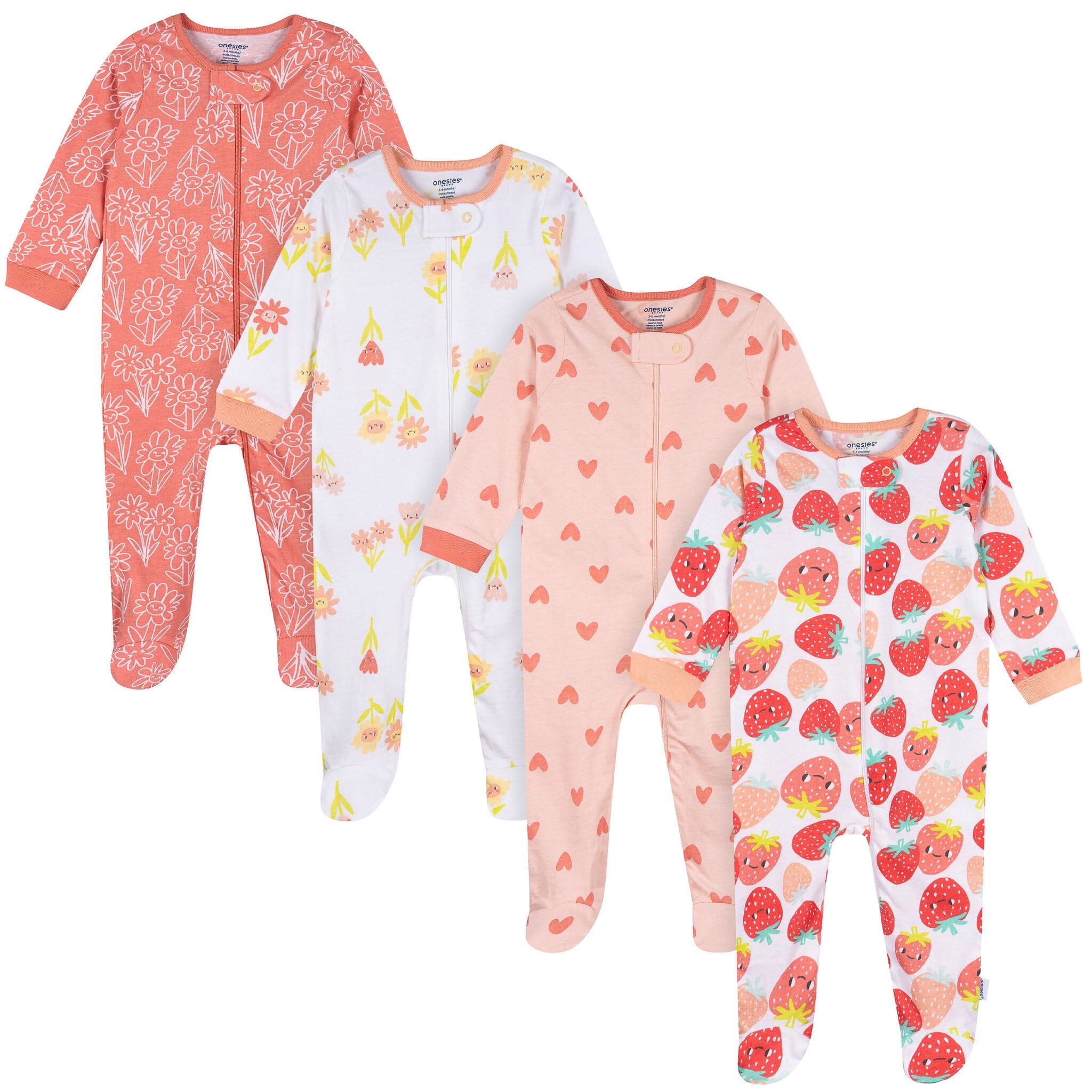 4-Pack Baby Girls Strawberry Sleep 'N Play