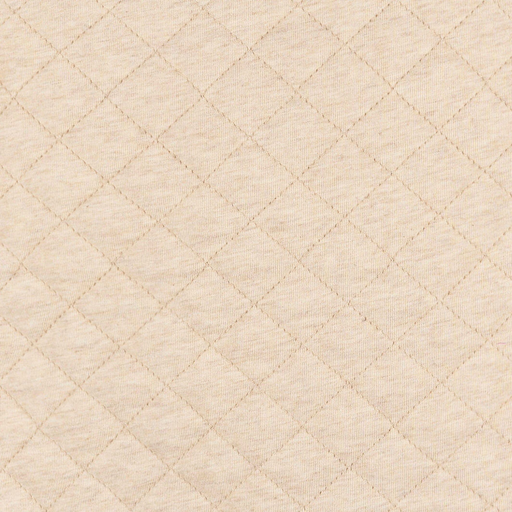 Embroidered Baby Neutral Oatmeal Heather Quilted Jersey Wearable Blanket - Image 7