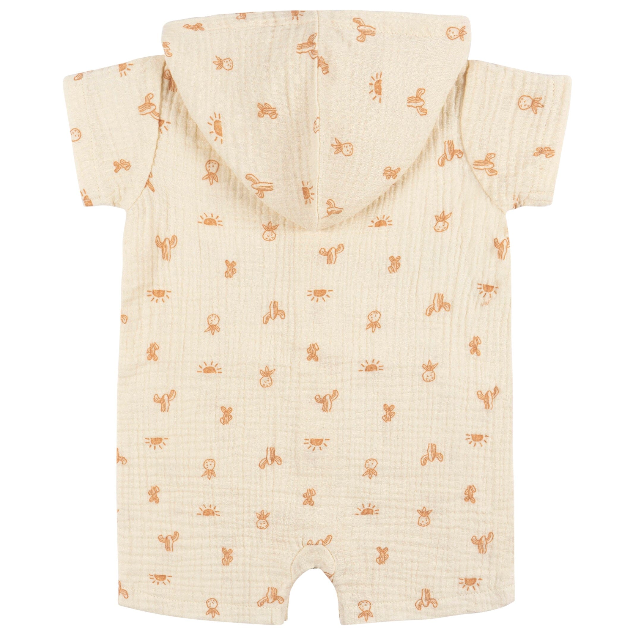 Baby Boys Desert Cotton Gauze Hooded Romper - Image 4
