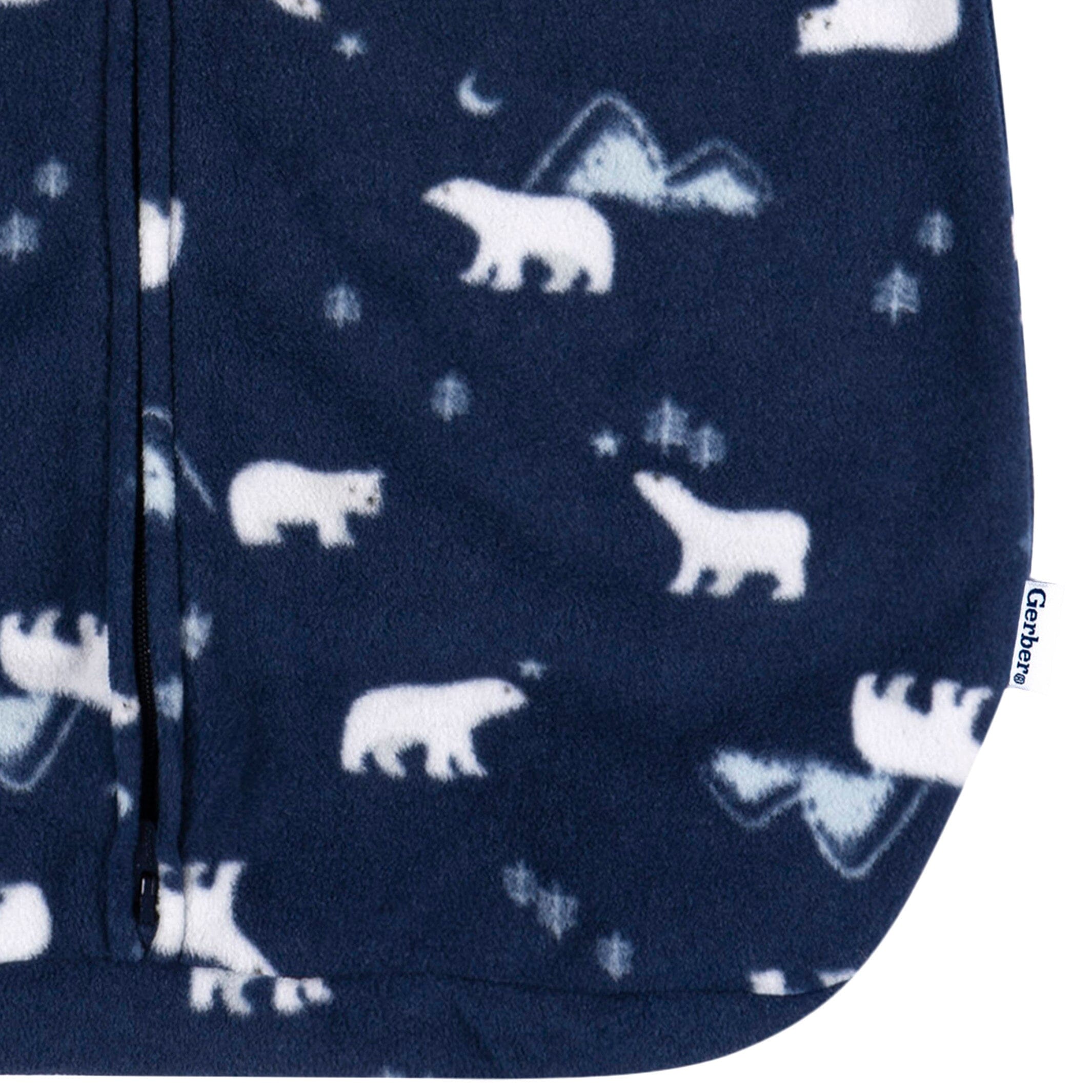 Baby Neutral Polar Bears Wearable Blanket - Image 3