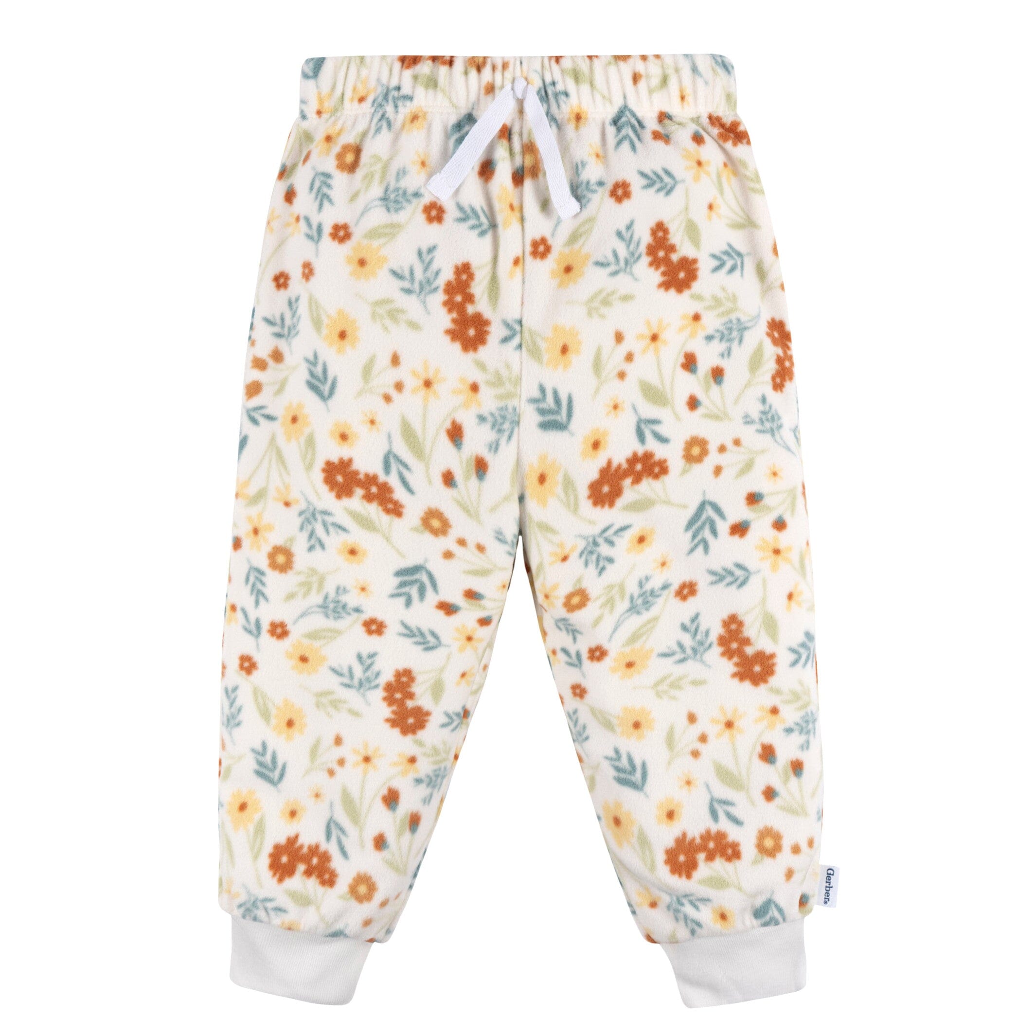 2-Piece Infant & Toddler Girls Ivory Floral Fleece Pajamas - Image 6