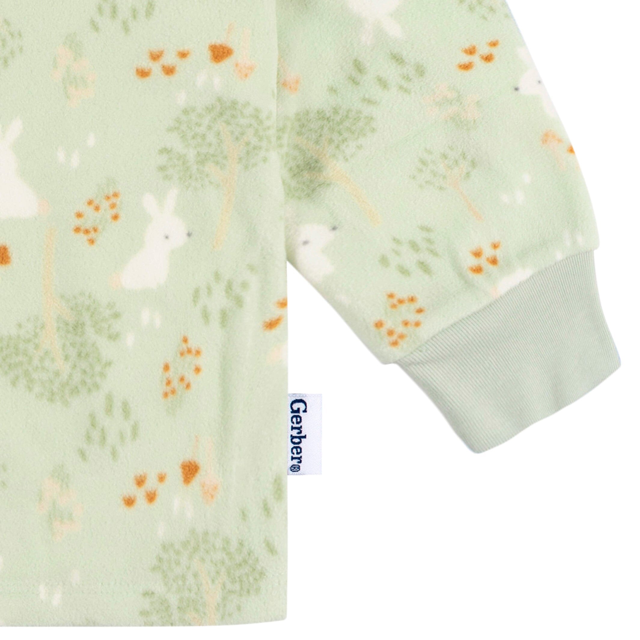 2-Piece Infant & Toddler Girls Green Forrest Fleece Pajamas - Image 3