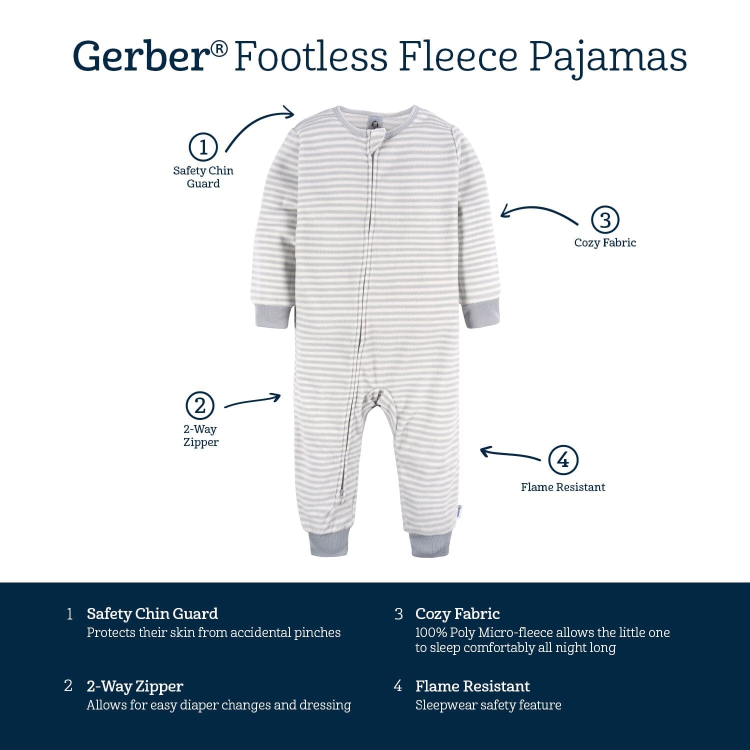 3-Pack Infant & Toddler Neutral Cactus Footless Fleece Pajamas - Image 8