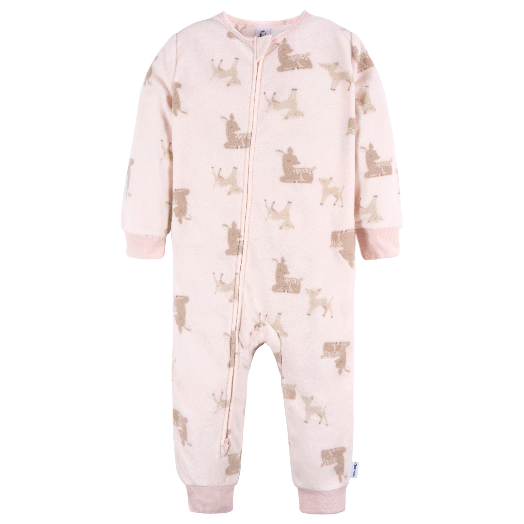 3-Pack Infant & Toddler Girls Pink Deer Footless Fleece Pajamas - Image 2