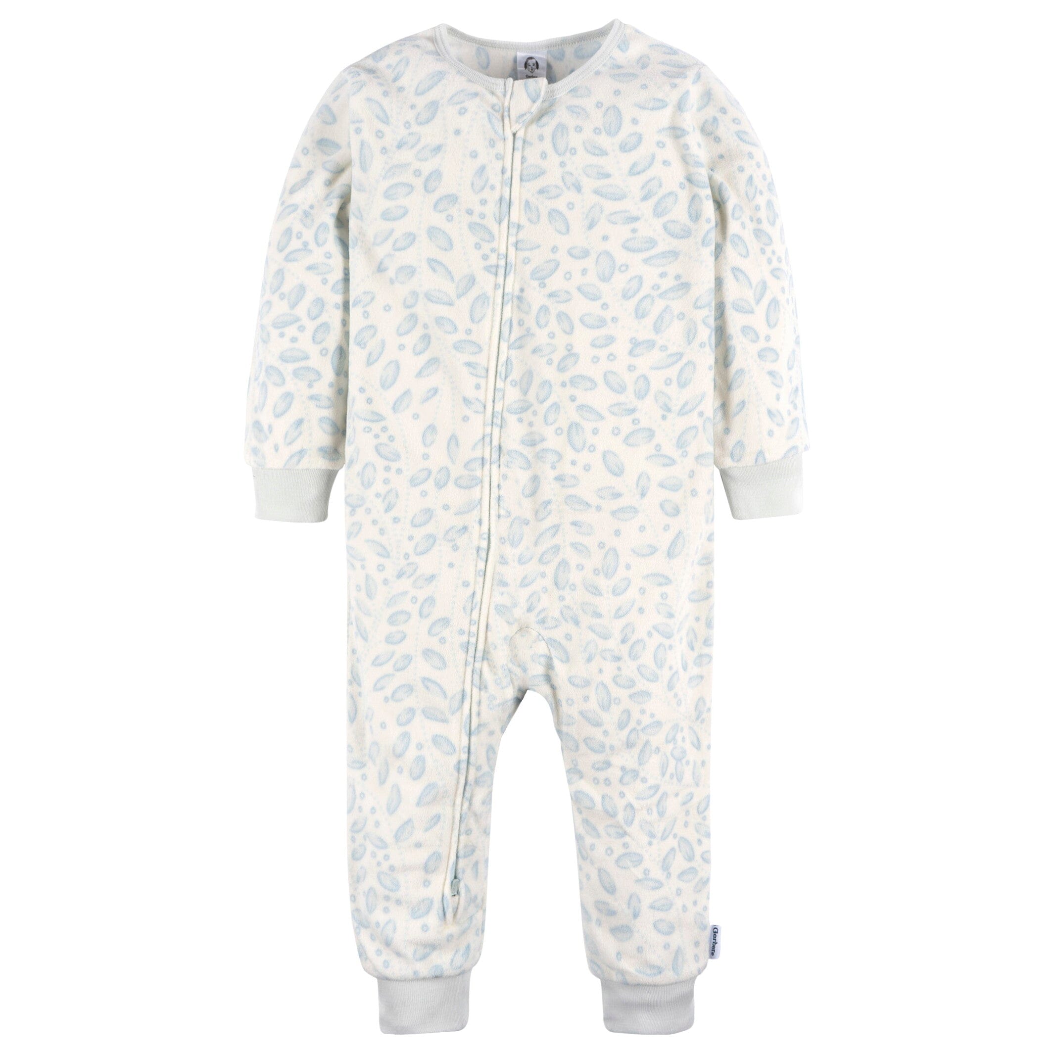 3-Pack Infant & Toddler Girls Blue Floral Footless Fleece Pajamas - Image 7