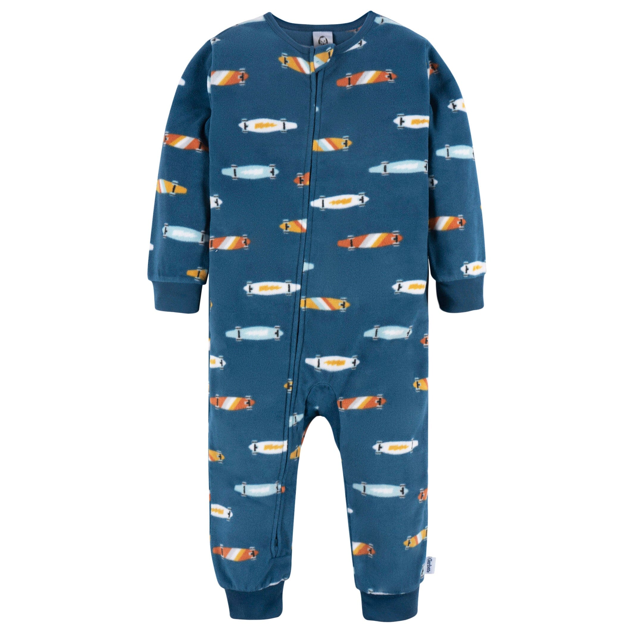 3-Pack Infant & Toddler Boys Skateboards & Guitars Footless Fleece Pajamas - Image 4
