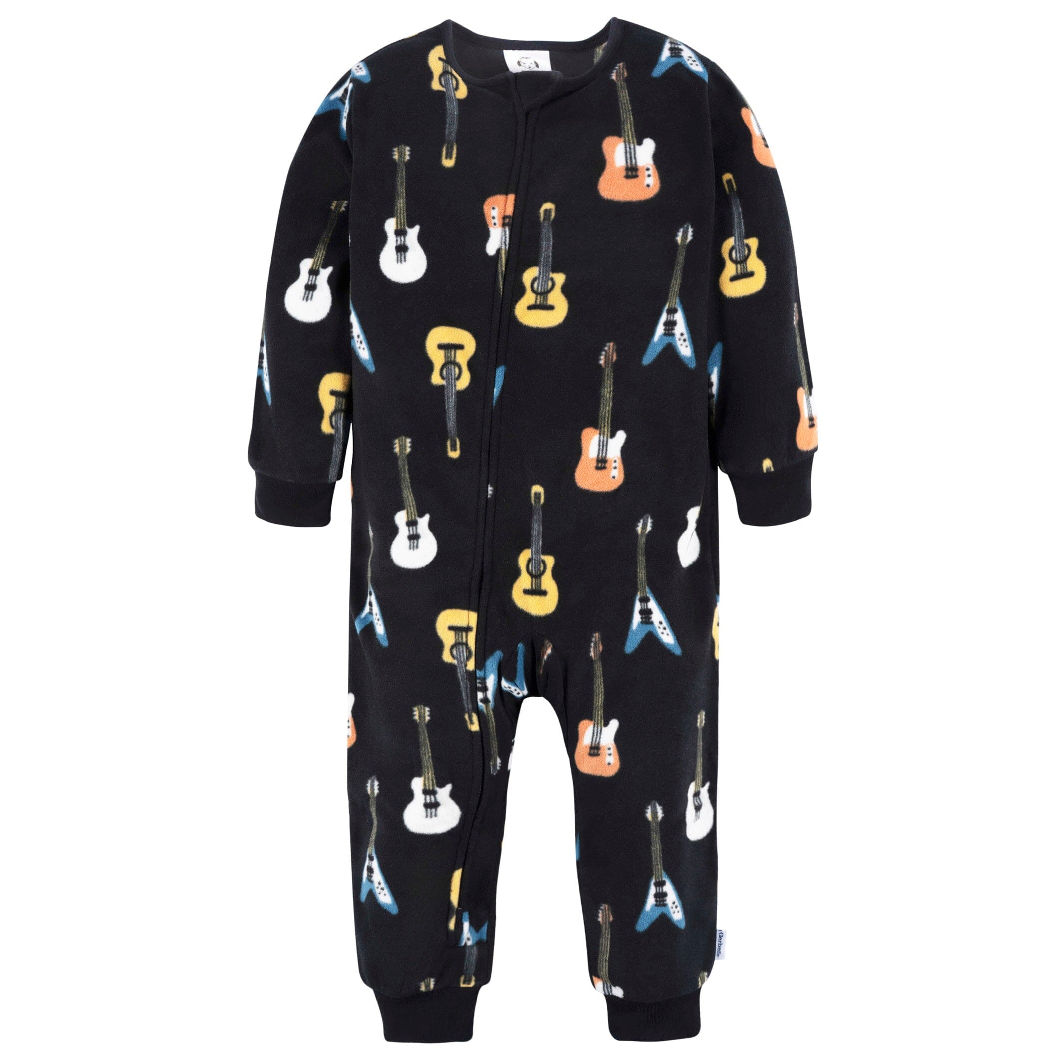 3-Pack Infant & Toddler Boys Skateboards & Guitars Footless Fleece Pajamas - Image 5