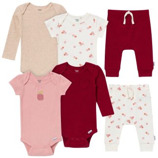 6-Piece Baby Girls Autumn Apples Layette Set