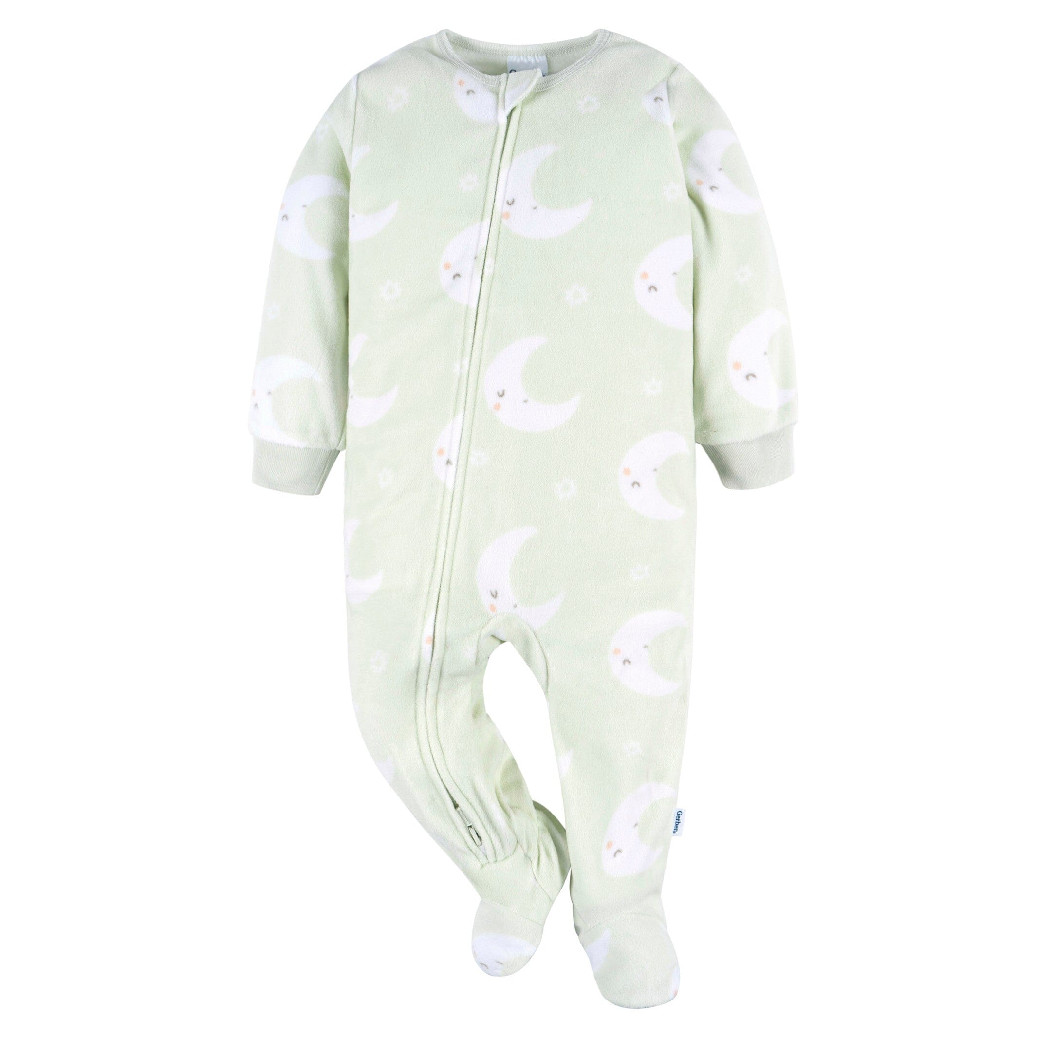 2-Pack Baby & Toddler Neutral Moons Fleece Pajamas - Image 6