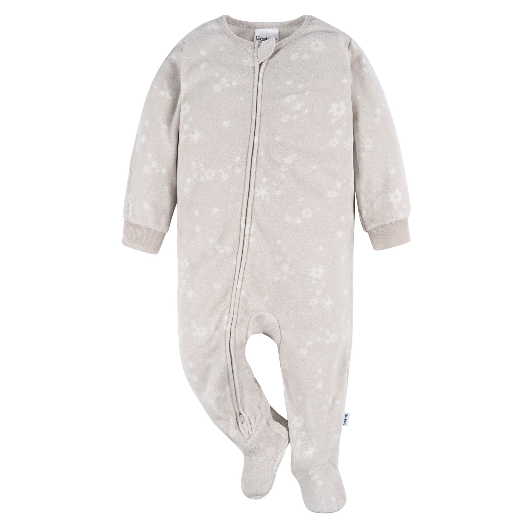 2-Pack Baby & Toddler Neutral Stars Fleece Pajamas - Image 4
