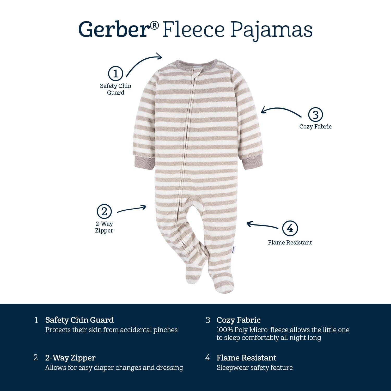 2-Pack Baby & Toddler Neutral Stars Fleece Pajamas - Image 6