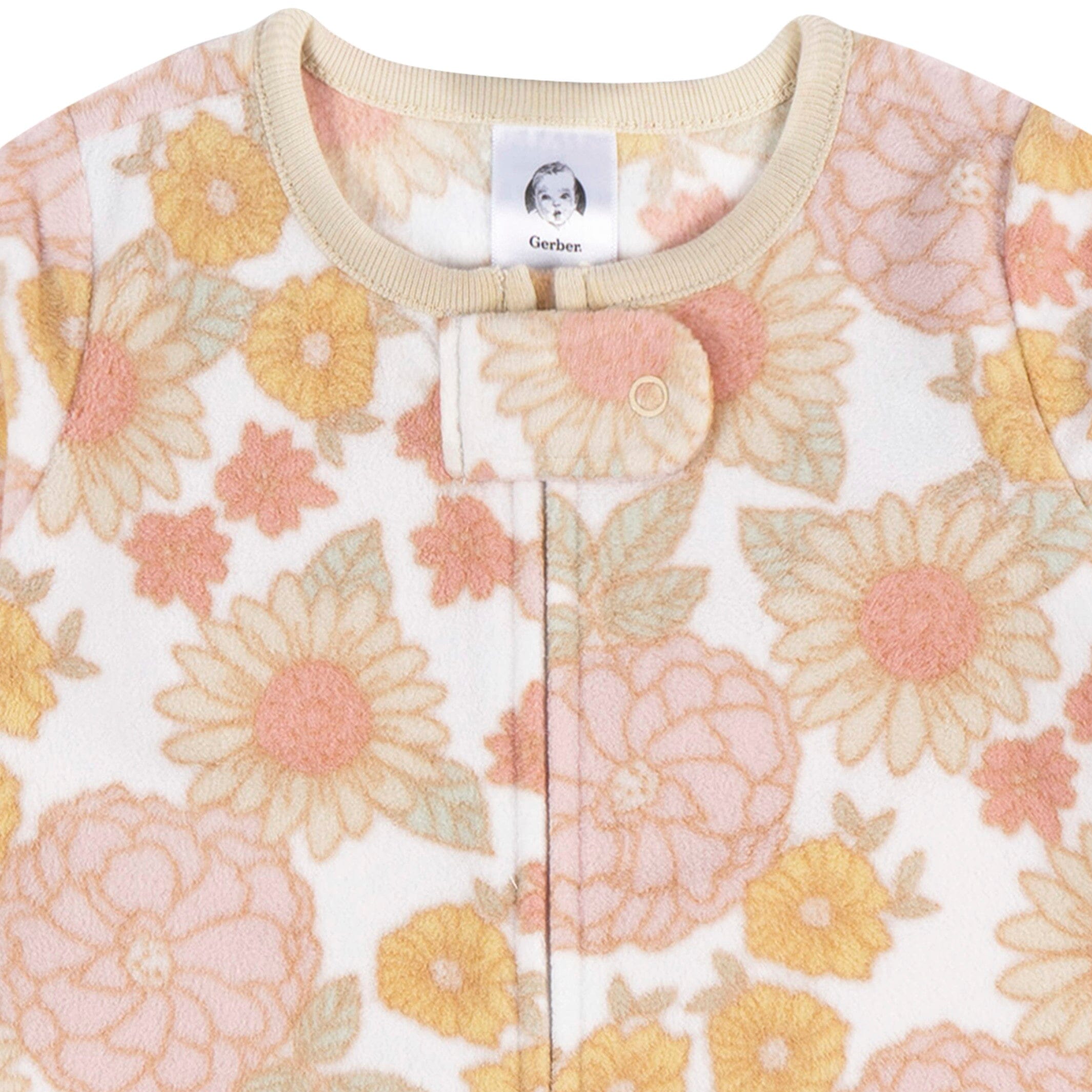 Baby Girls Pink Floral Wearable Blanket - Image 2