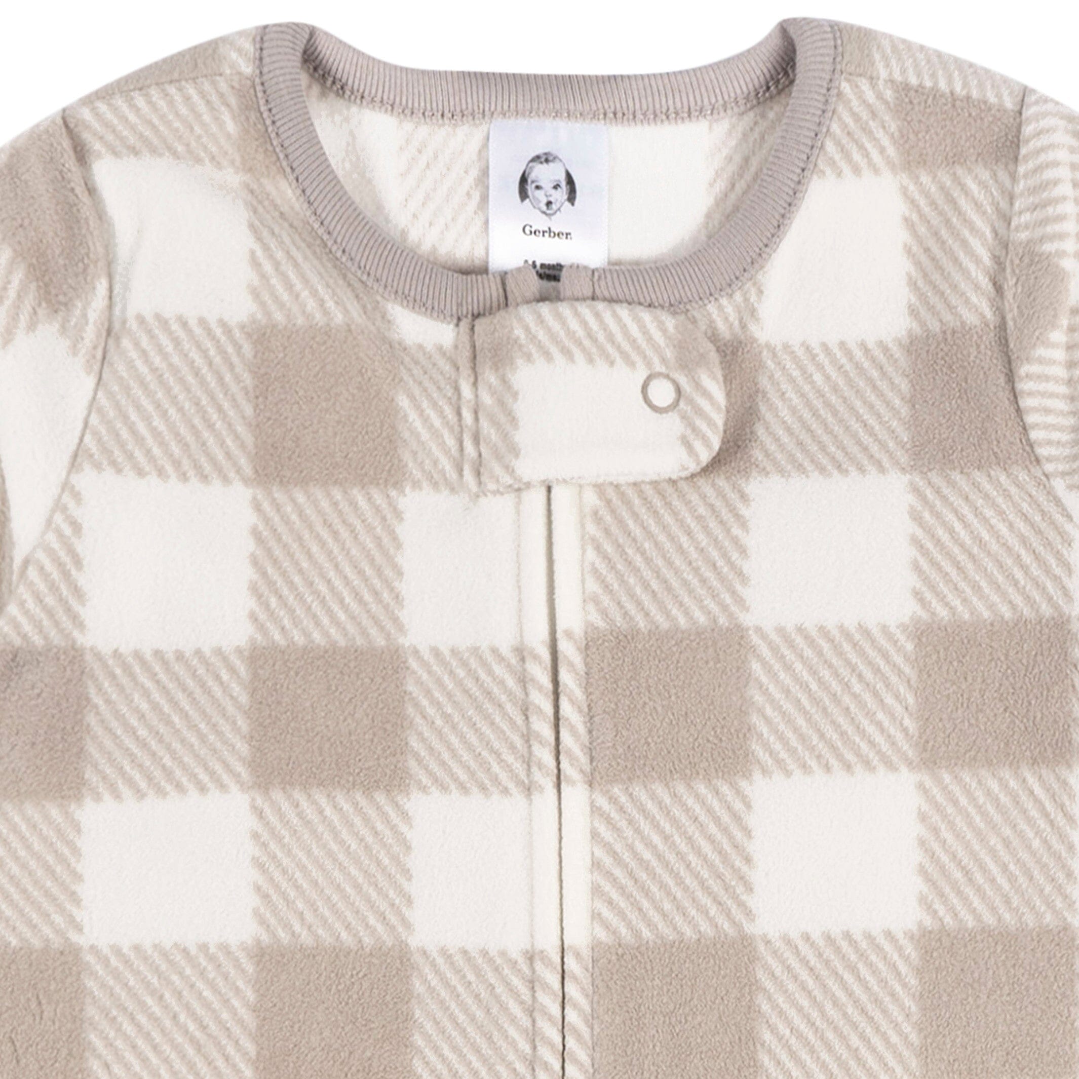 Baby Neutral Grey Plaid Wearable Blanket - Image 2