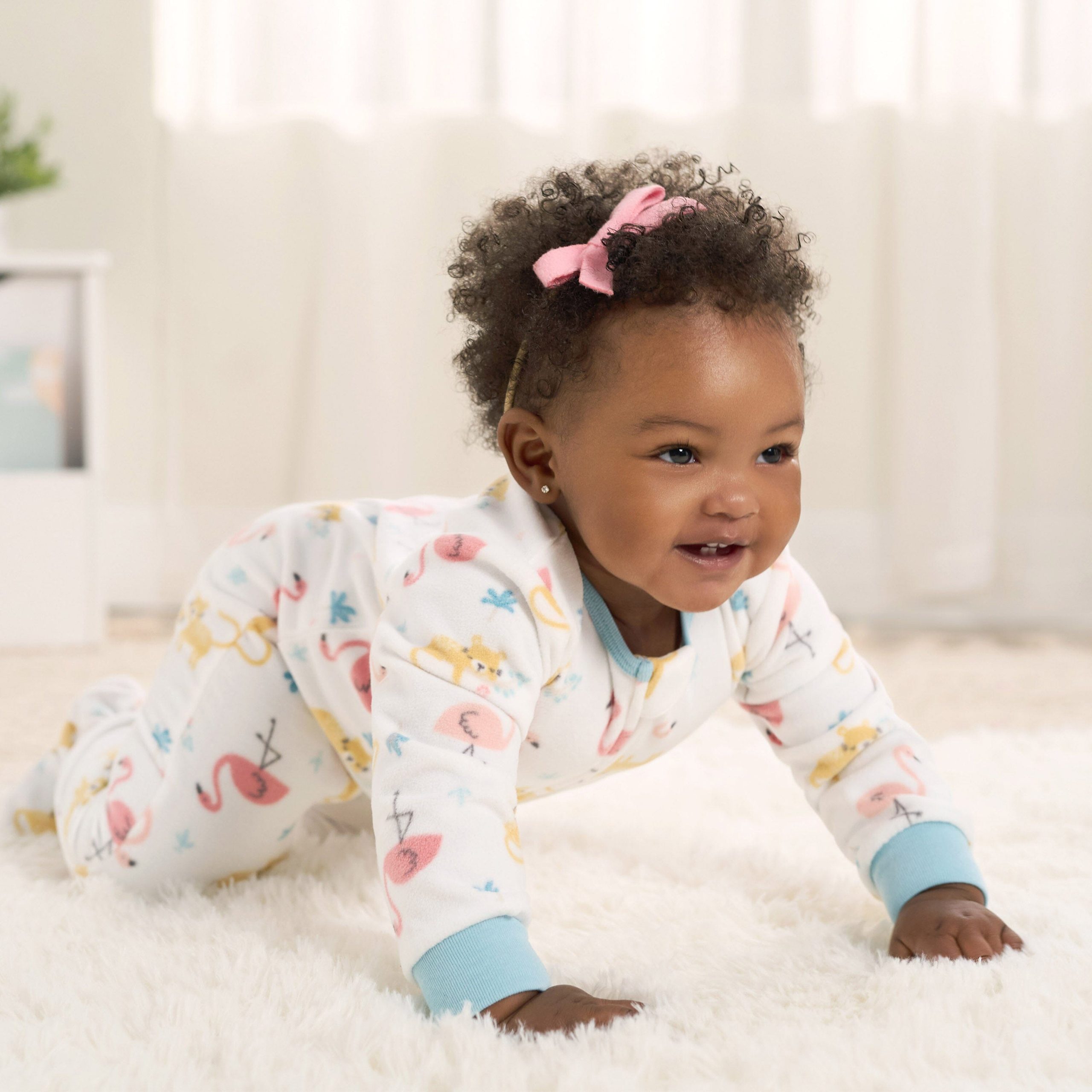 2-Pack Baby & Toddler Girls Pink Flamingos Fleece Pajamas - Image 2