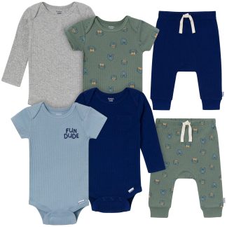 6-Piece Baby Boys Dapper Dogs Layette Set