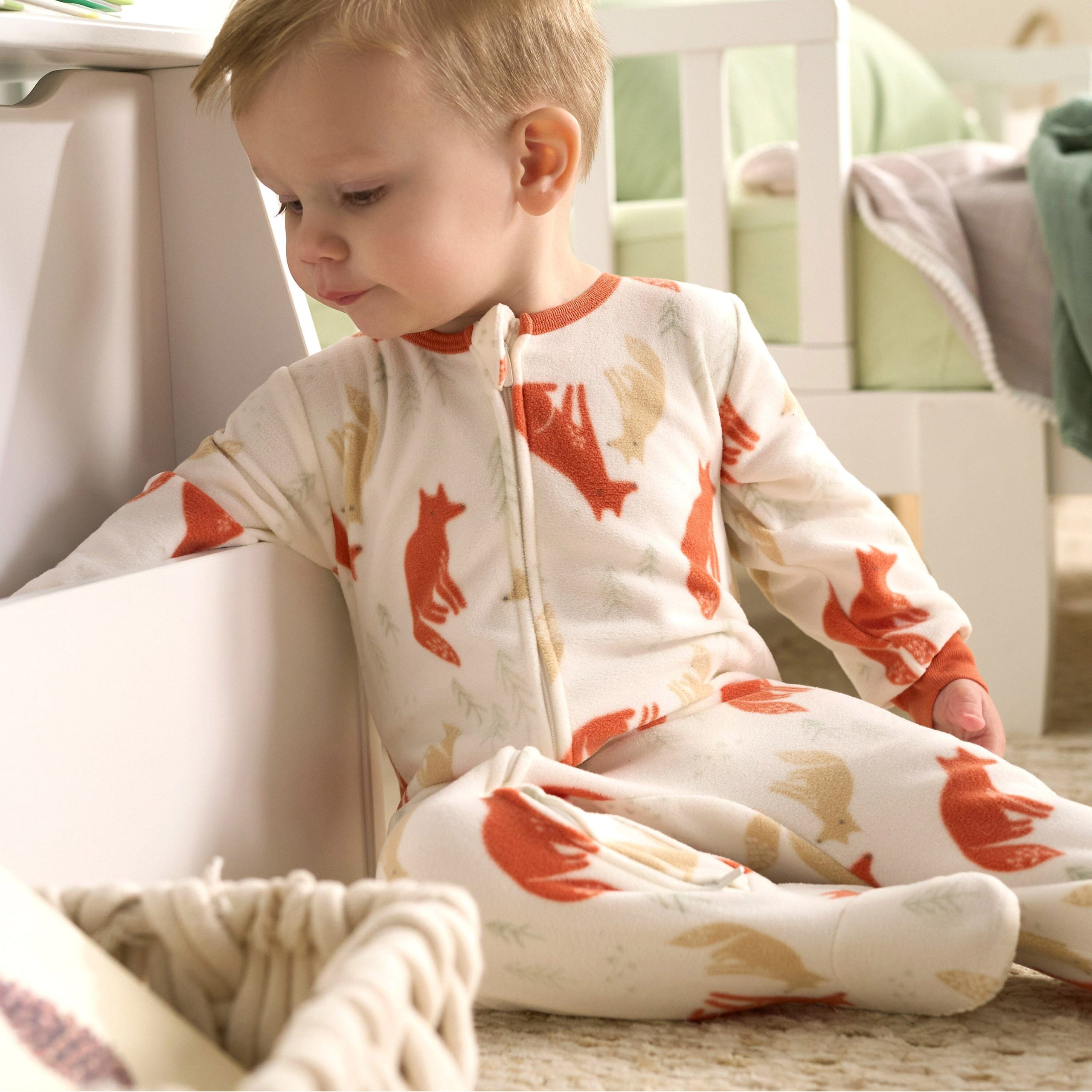 2-Pack Baby & Toddler Boys Fox Stripe Fleece Pajamas - Image 2