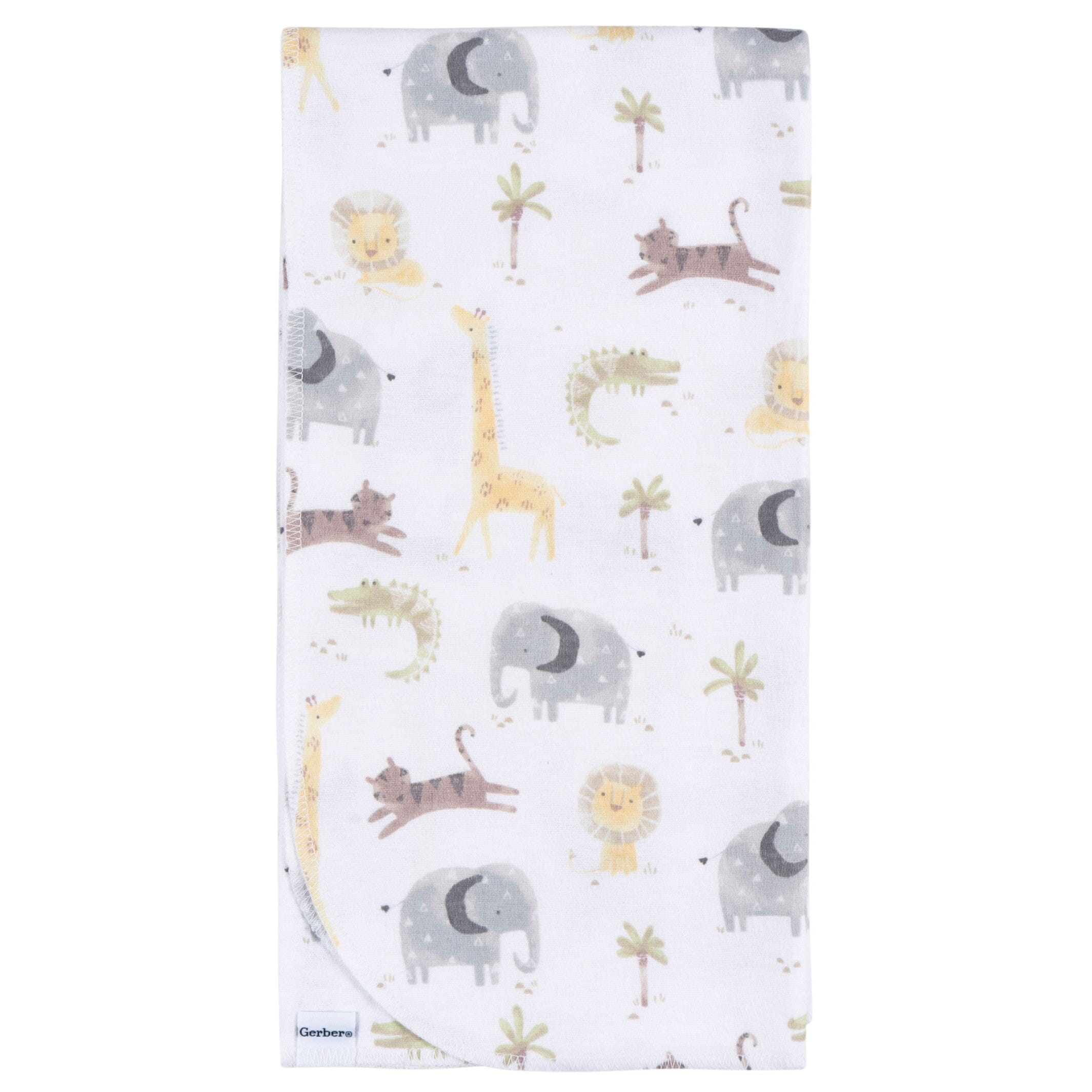 4-Pack Baby Neutral Animal Geo Flannel Blankets - Image 2