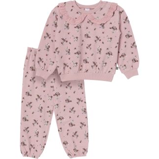 2-Piece Infant & Kid Girls Mauve Sweatshirt Set