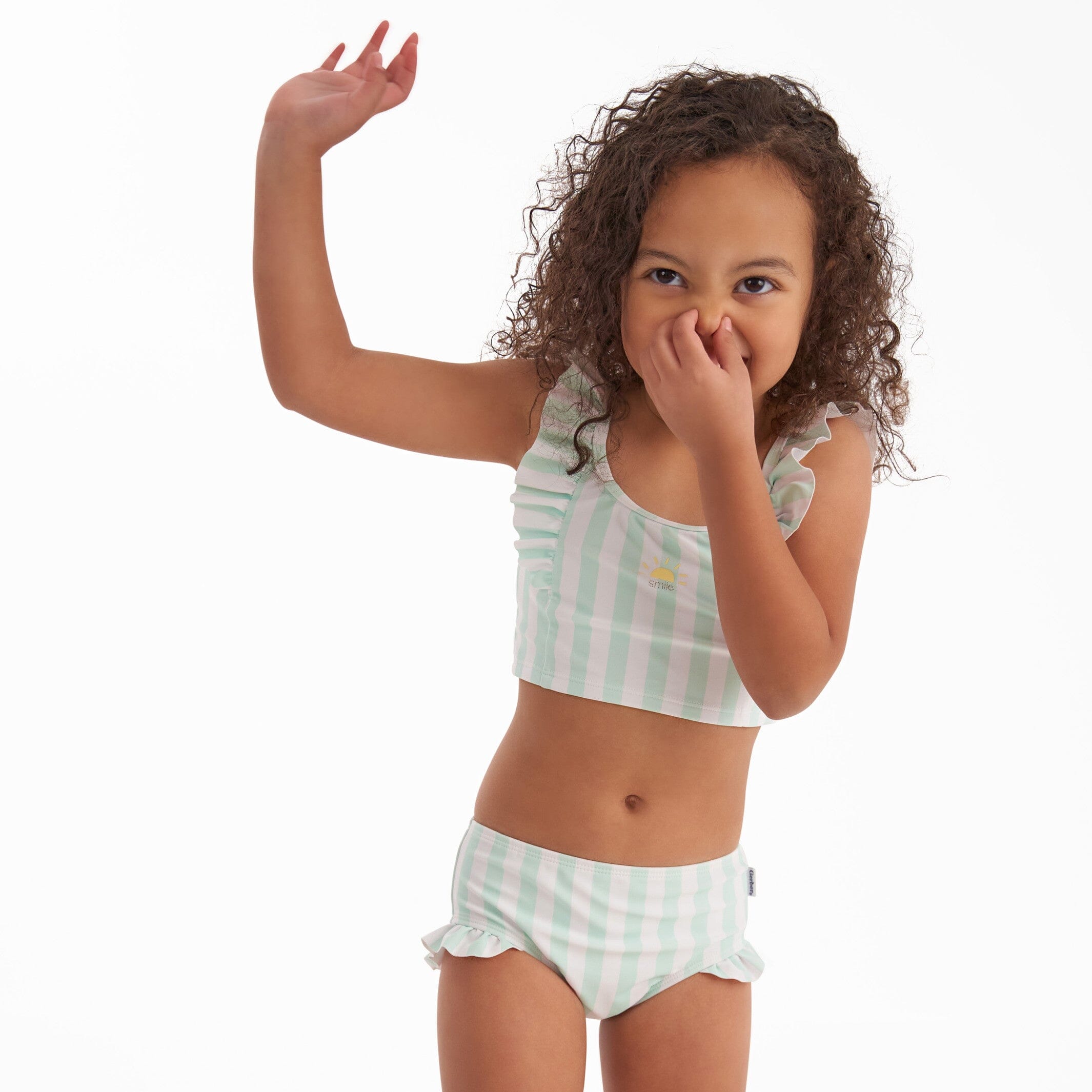 2-Piece Toddler Girls UPF 50+ Stripe Swimsuit Set - Image 2