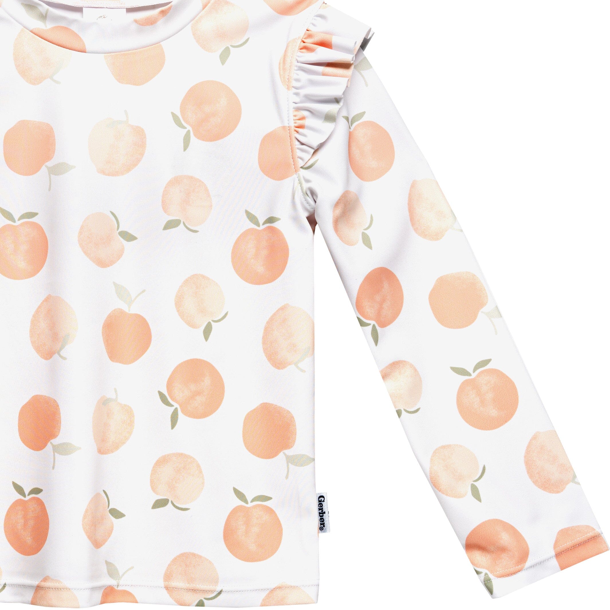 2-Piece Infant and Toddler Girls UPF 50+ Peaches Rash Guard & Swim Bottoms Set - Image 5