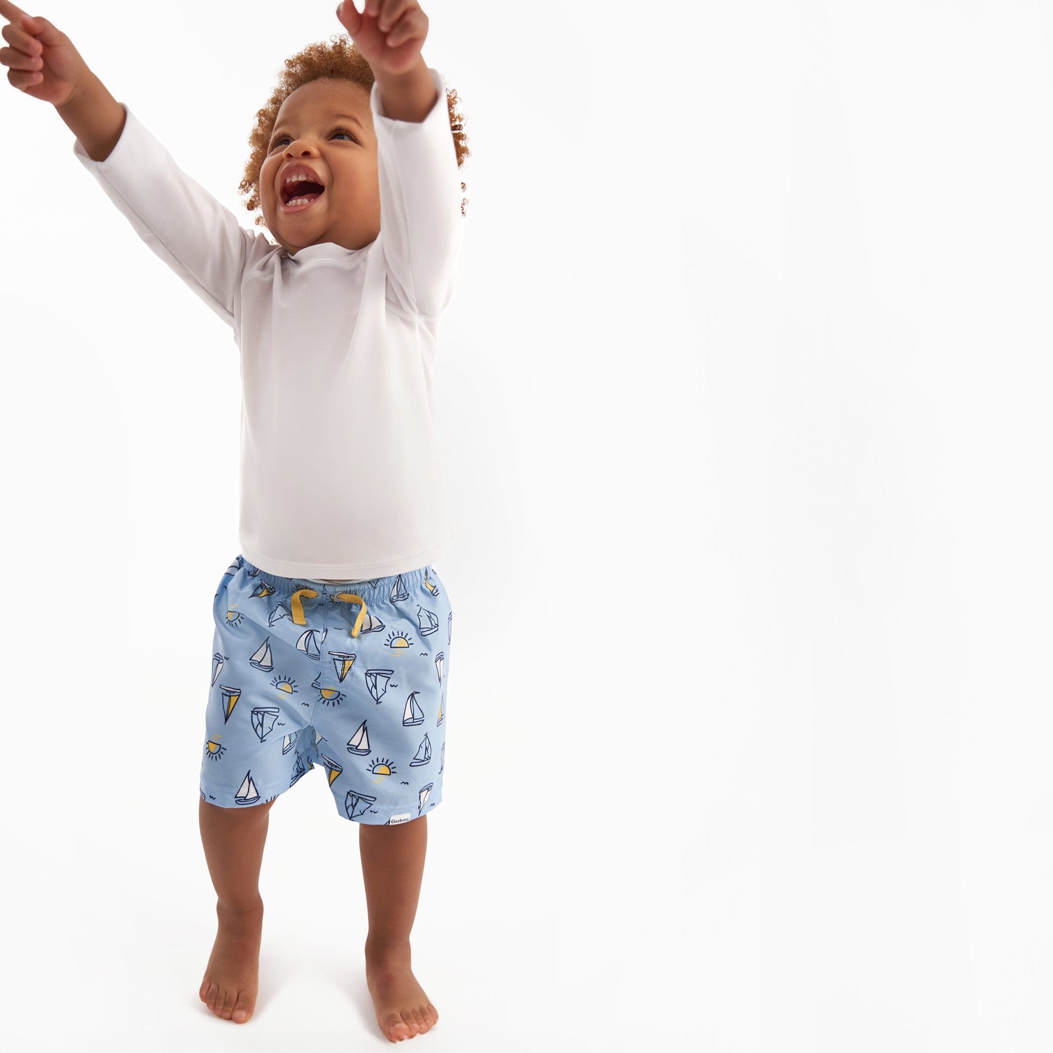 2-Pack Baby & Toddler Boys UPF 50+ Sailboats Swim Trunks - Image 2