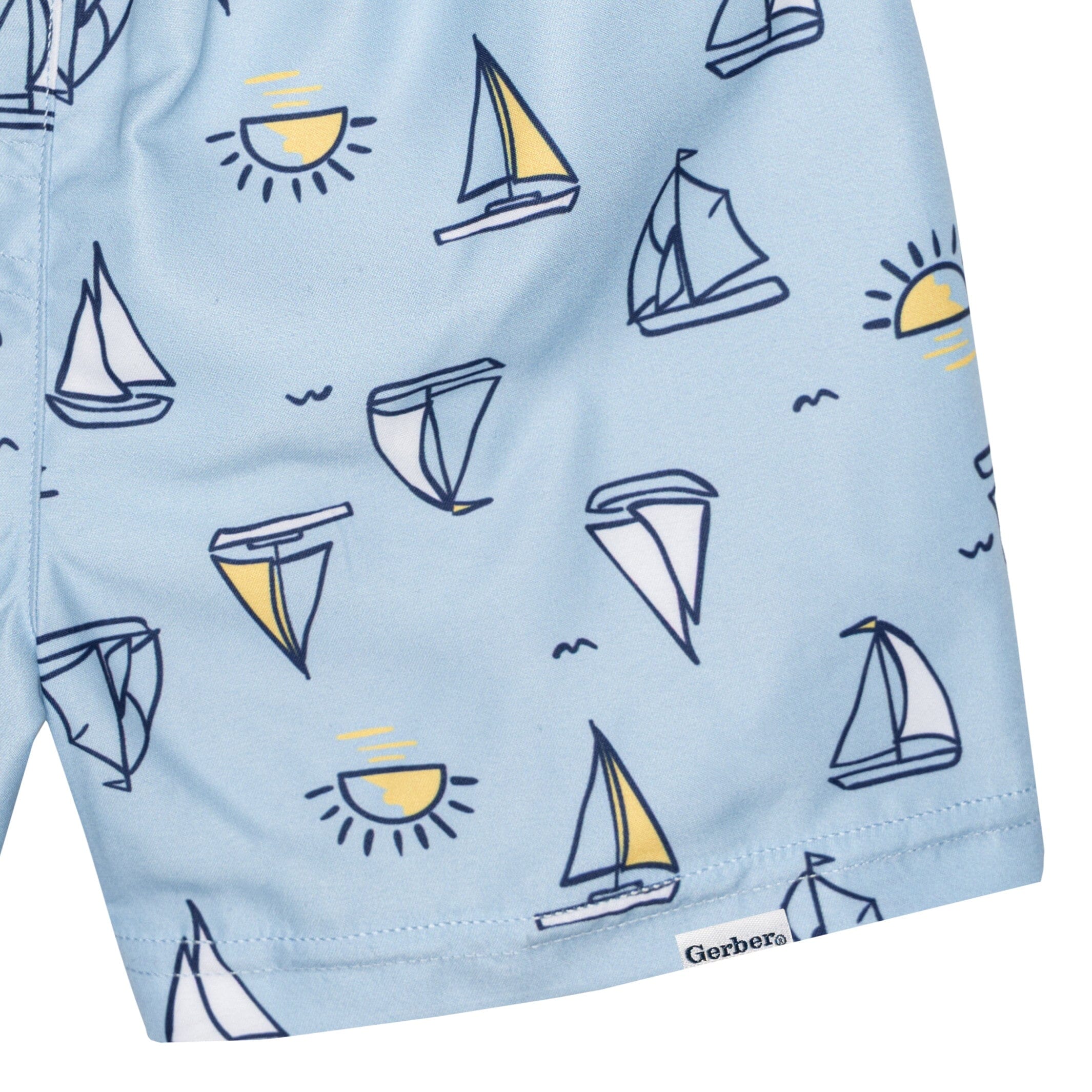 2-Pack Baby & Toddler Boys UPF 50+ Sailboats Swim Trunks - Image 5