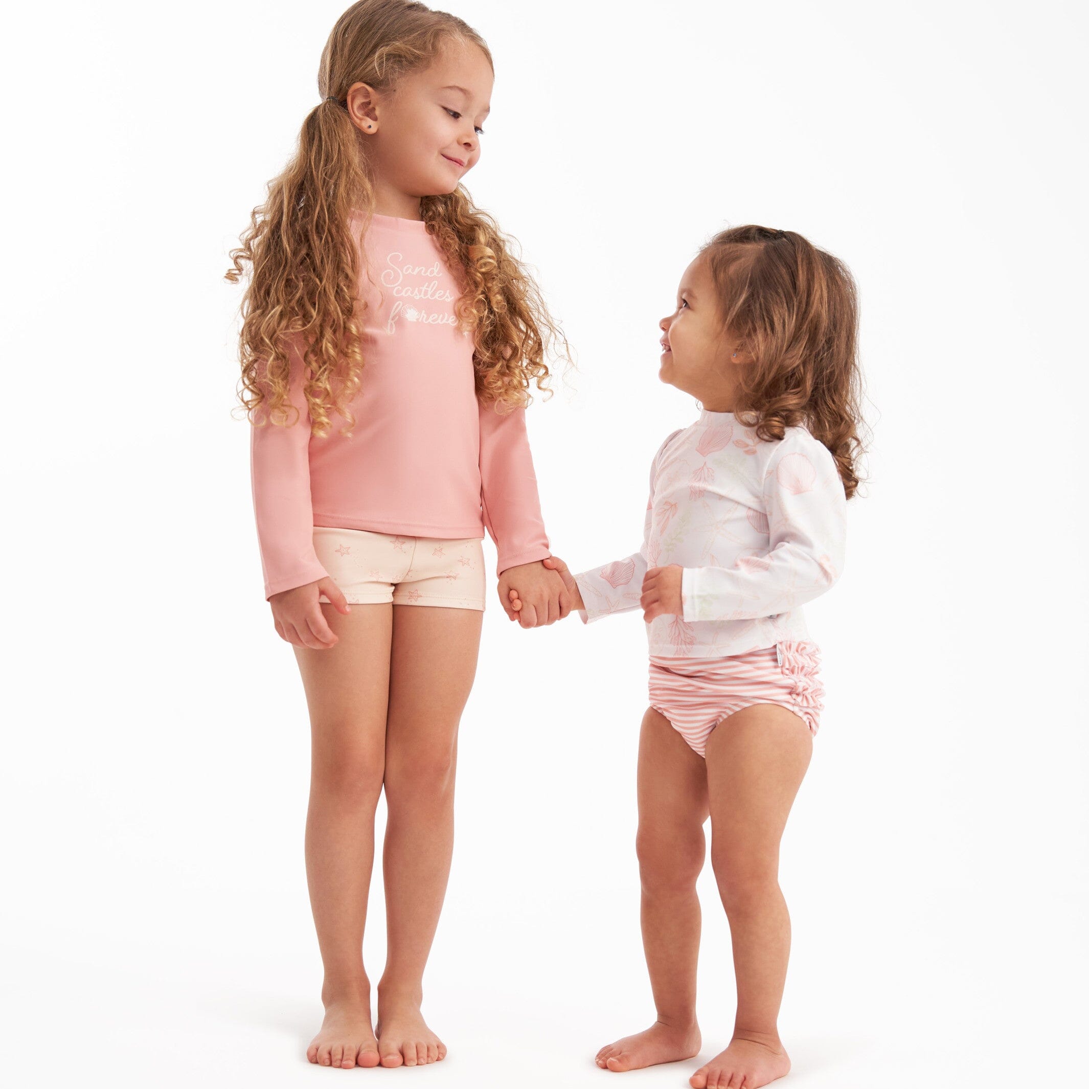 2-Piece Baby Girls UPF 50+ Shells Rash Guard & Swim Bottoms Set - Image 3