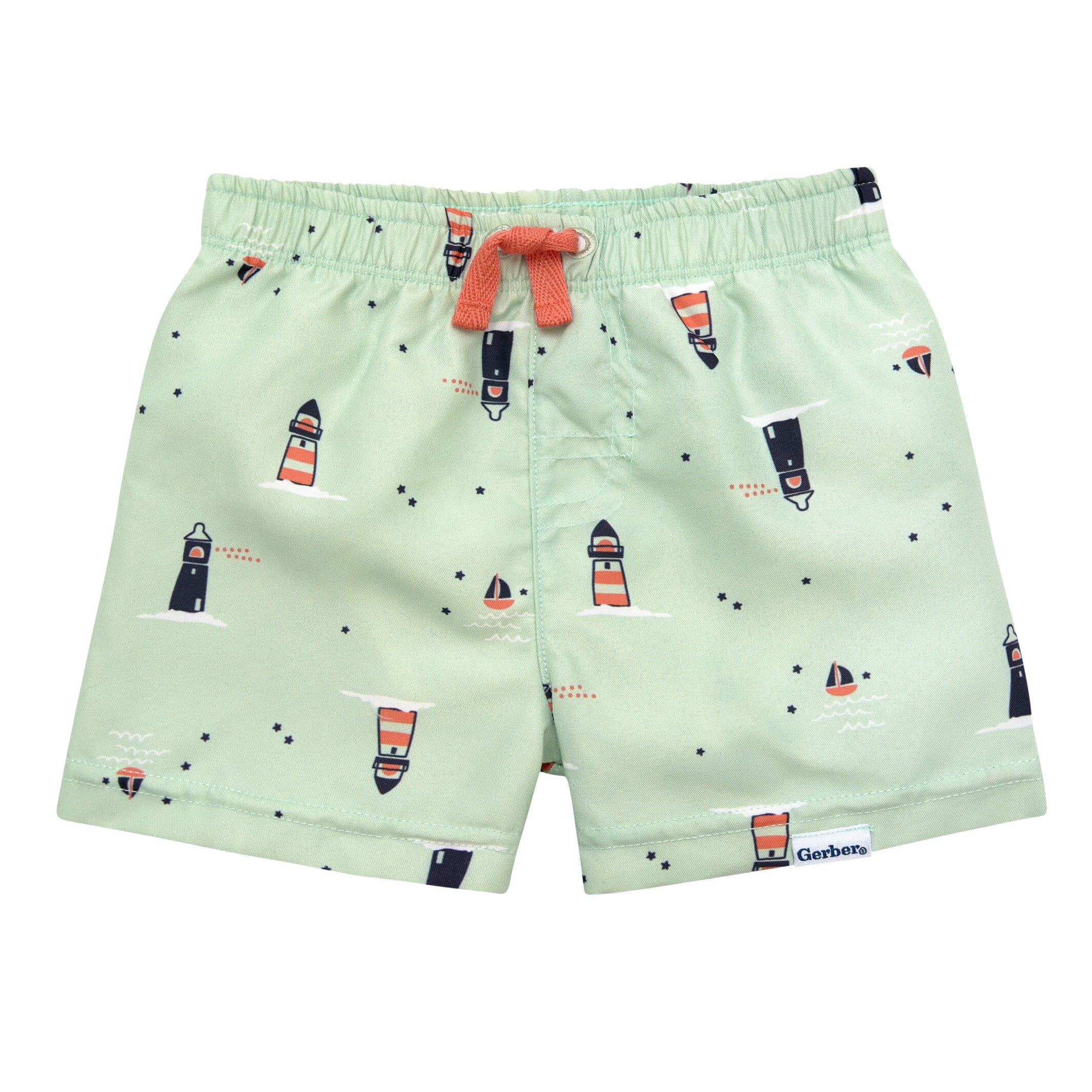 2-Piece Baby & Toddler Boys UPF 50+ Lighthouse Rash Guard & Swim Trunks Set - Image 5