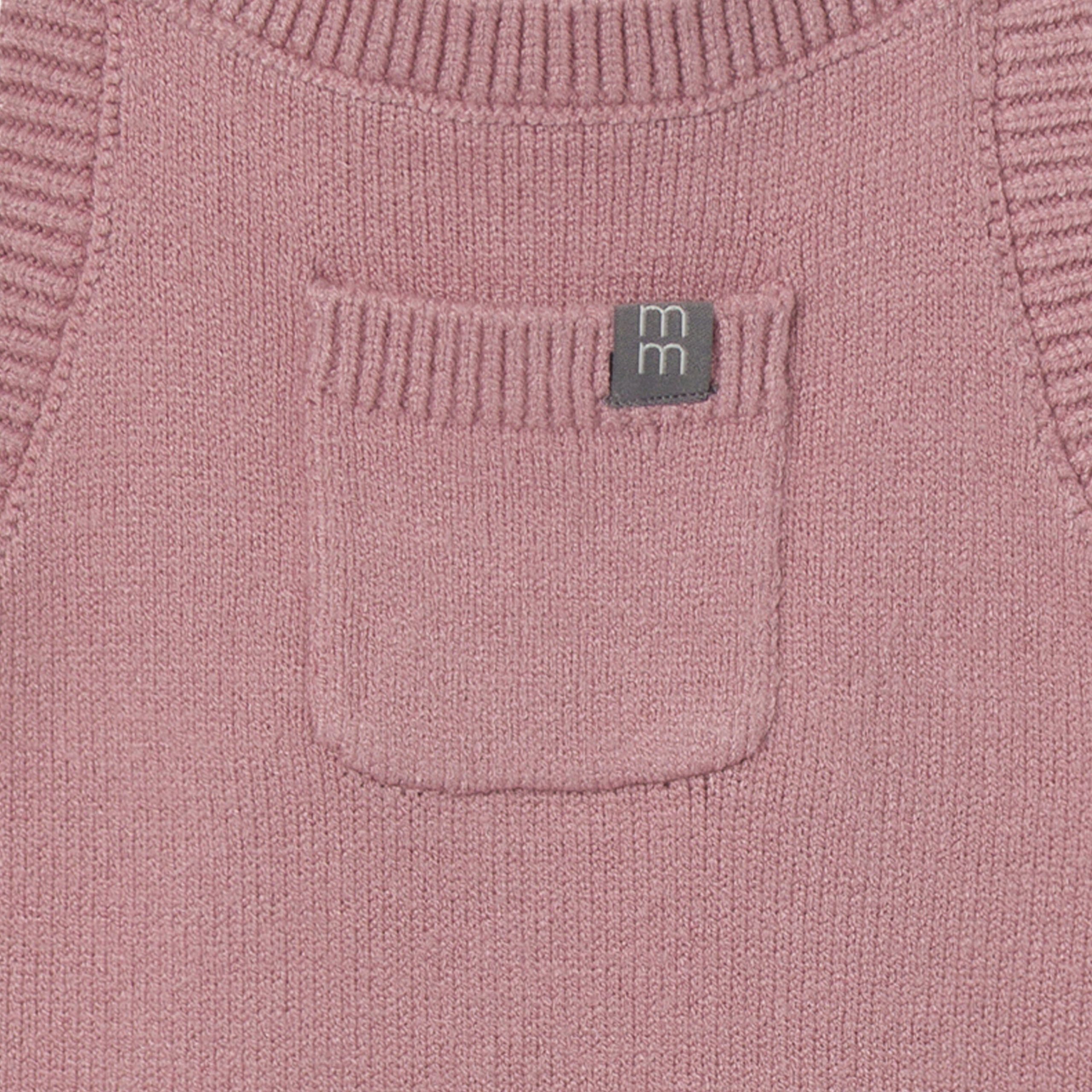 2-Piece Baby Girls Mauve Sweater Flutter Overall Set - Image 6
