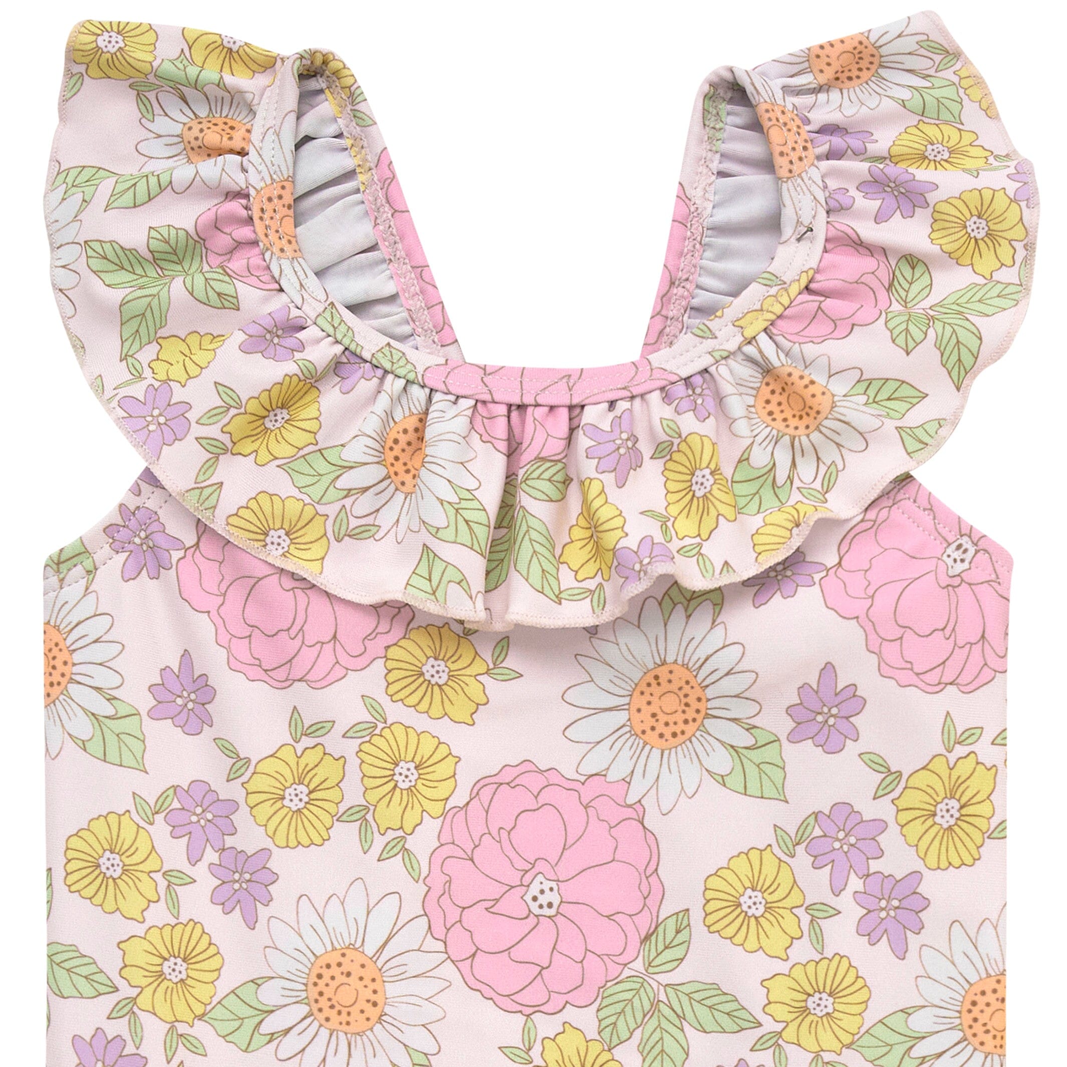 Baby Girls UPF 50+ Retro Floral One-Piece Swimsuit - Image 3