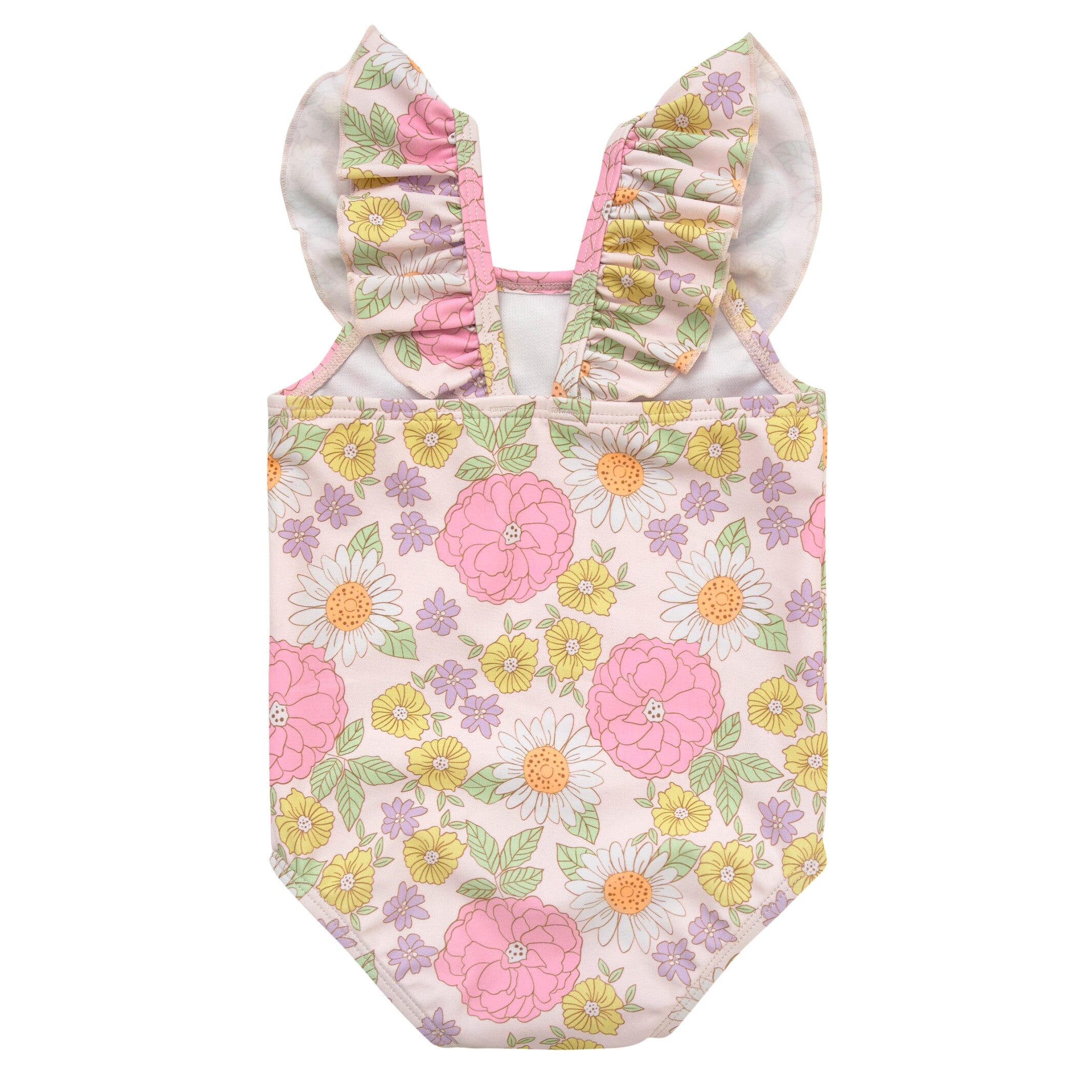 Baby Girls UPF 50+ Retro Floral One-Piece Swimsuit - Image 4