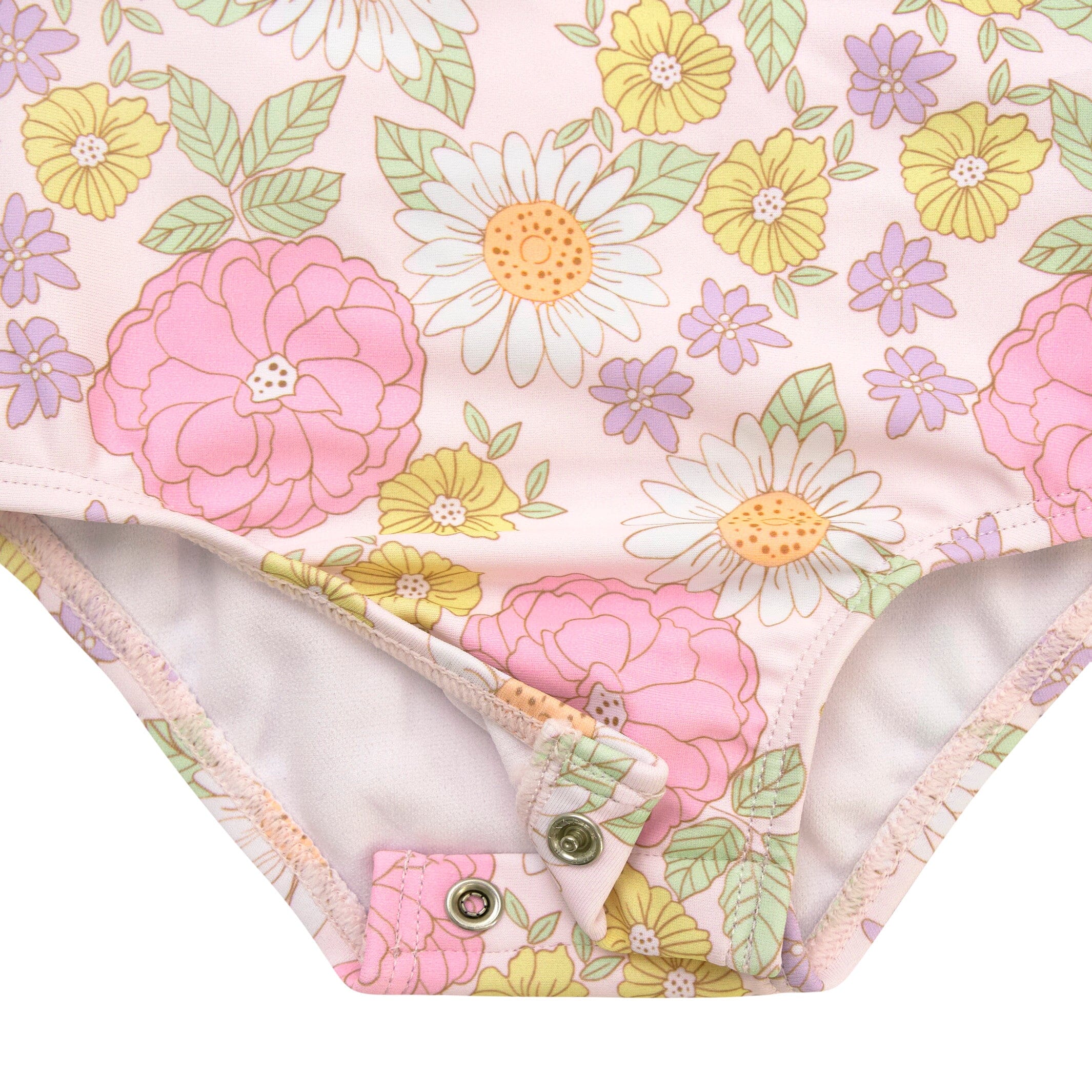 Baby Girls UPF 50+ Retro Floral One-Piece Swimsuit - Image 5