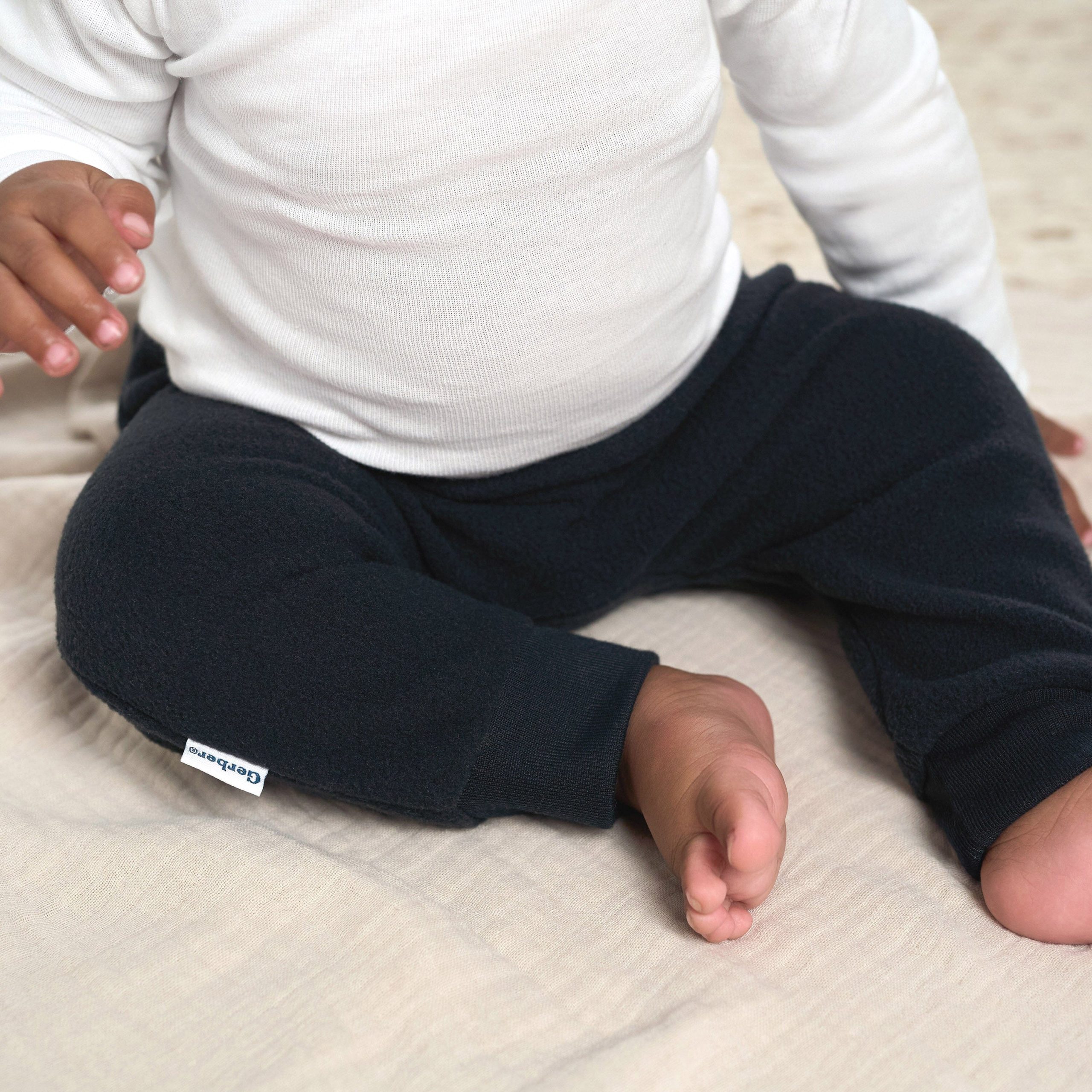 4-Pack Baby Neutral Grey Fleece Pants - Image 3