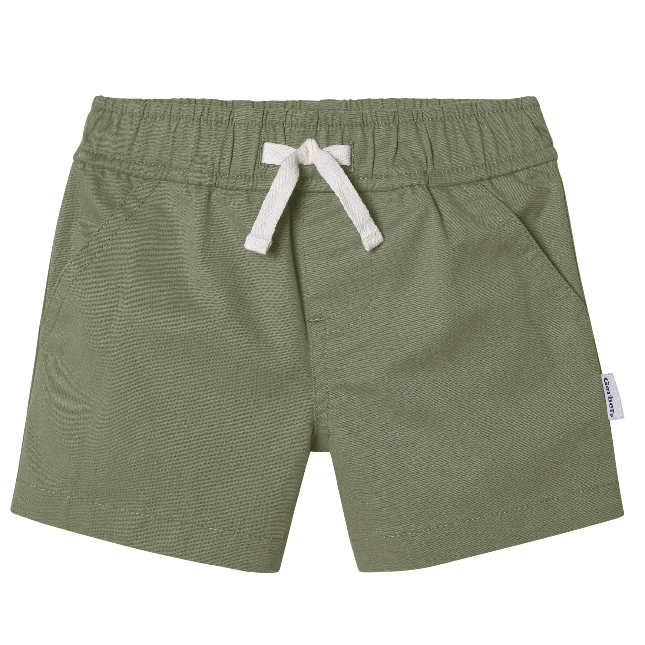 2-Pack Baby & Toddler Boys Olive and Dark Khaki Twill Shorts - Image 2