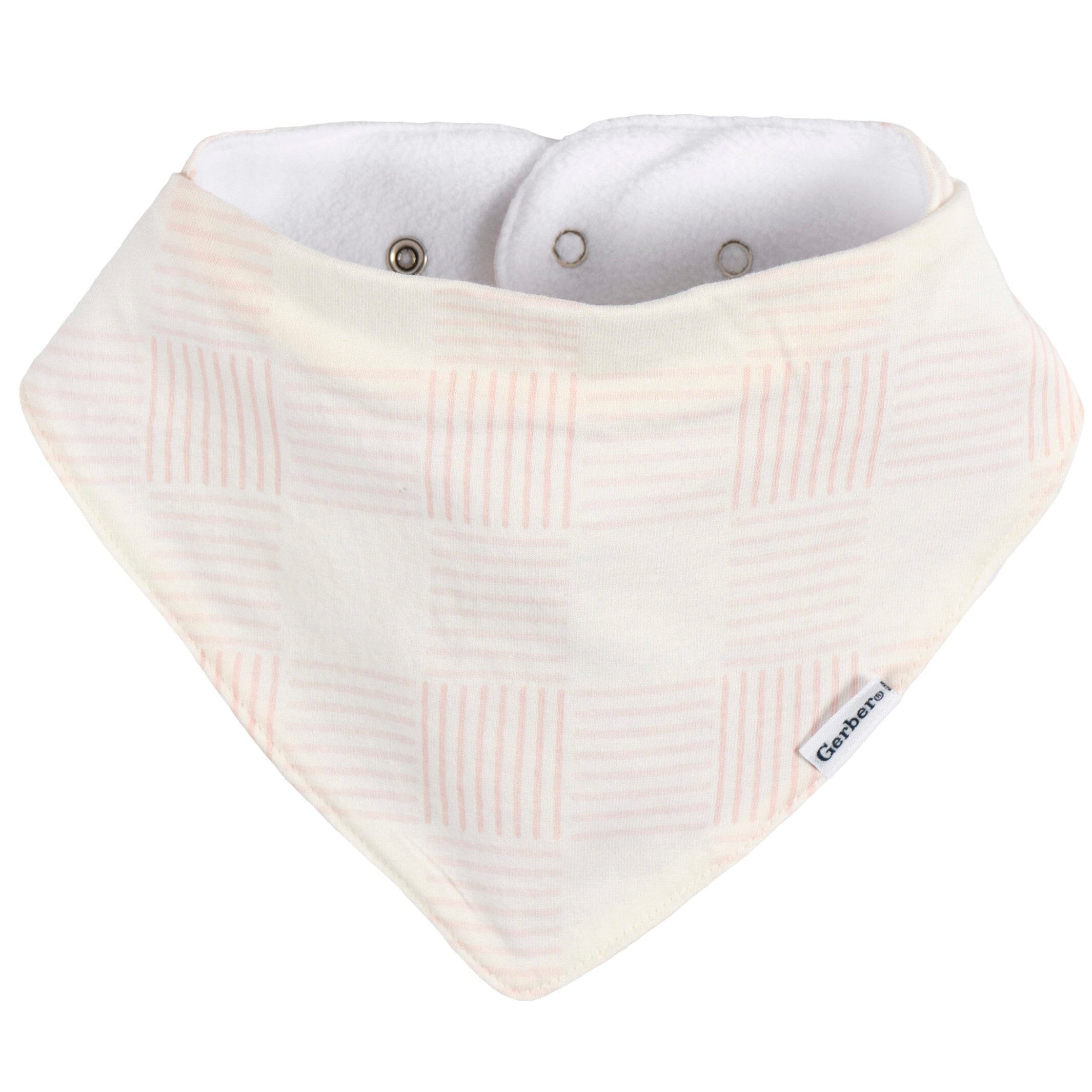 10-Pack Baby Girls Pink Plaid Jersey Bandana Bibs - Image 2