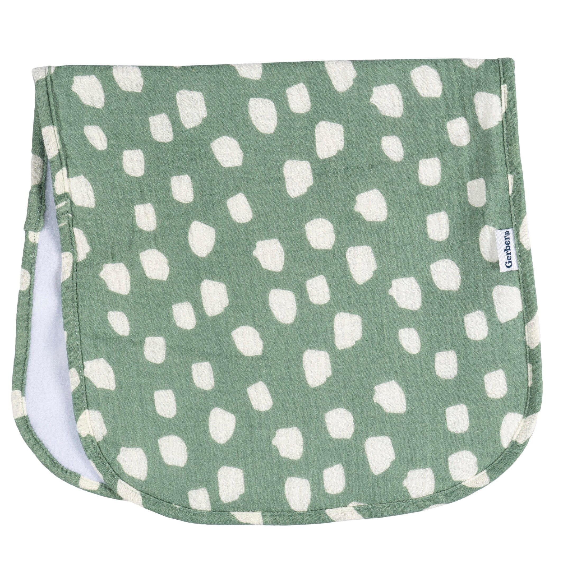 5-Pack Baby Neutral Teal Dots Muslin Burp Cloths - Image 3