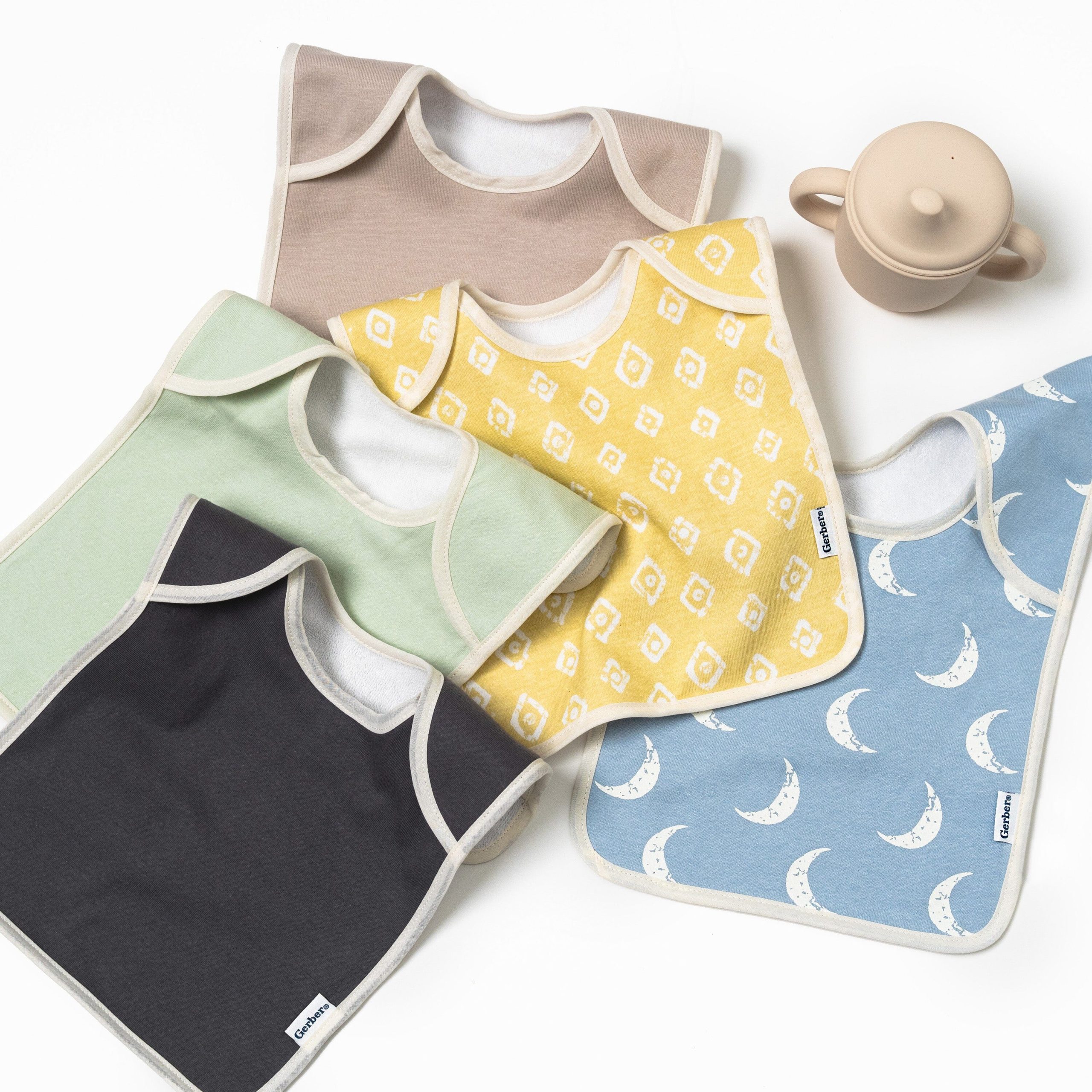 8-Pack Baby Girls Bunny Floral Jersey Lap Shoulder Bibs - Image 7