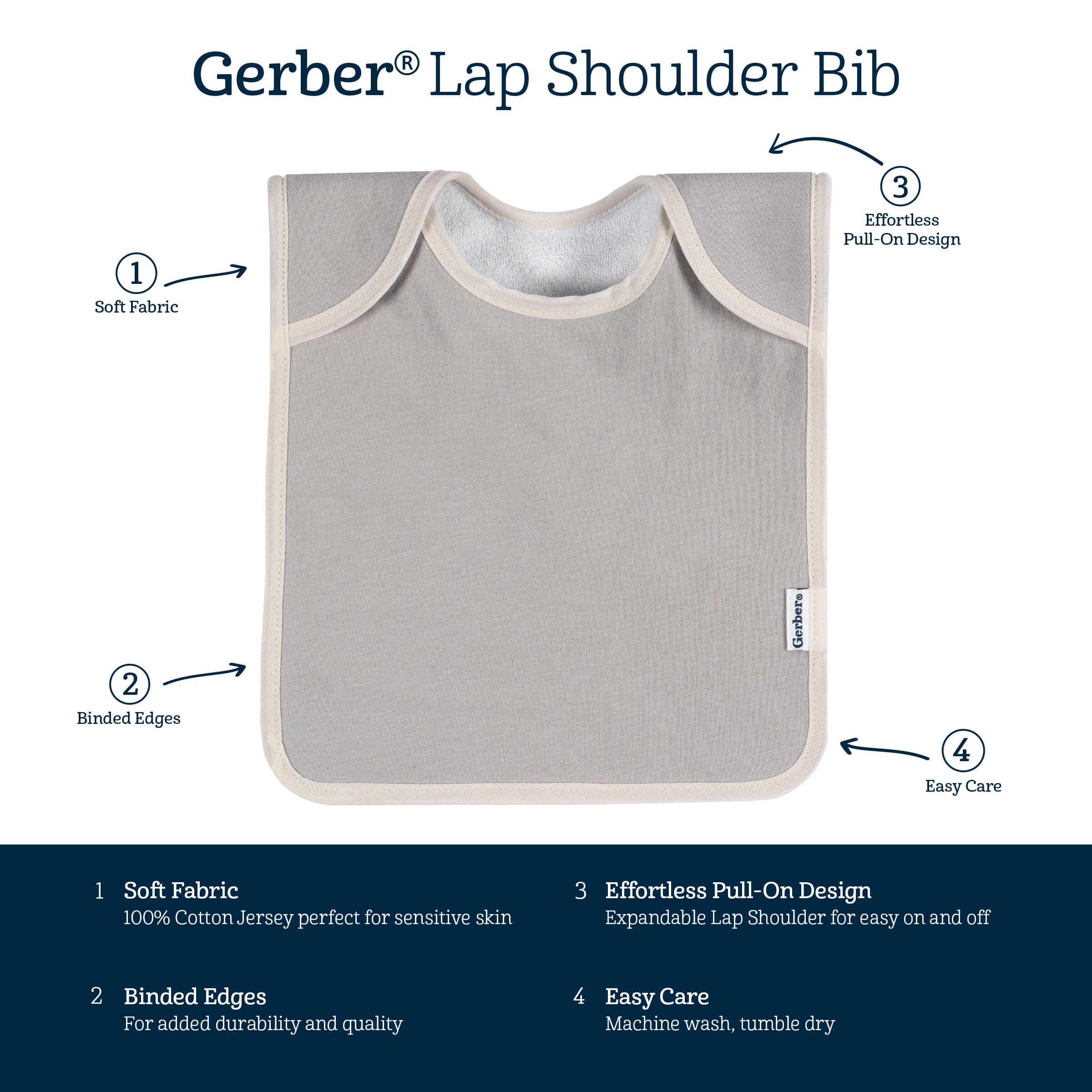 8-Pack Baby Boys Space Jersey Lap Shoulder Bibs - Image 9