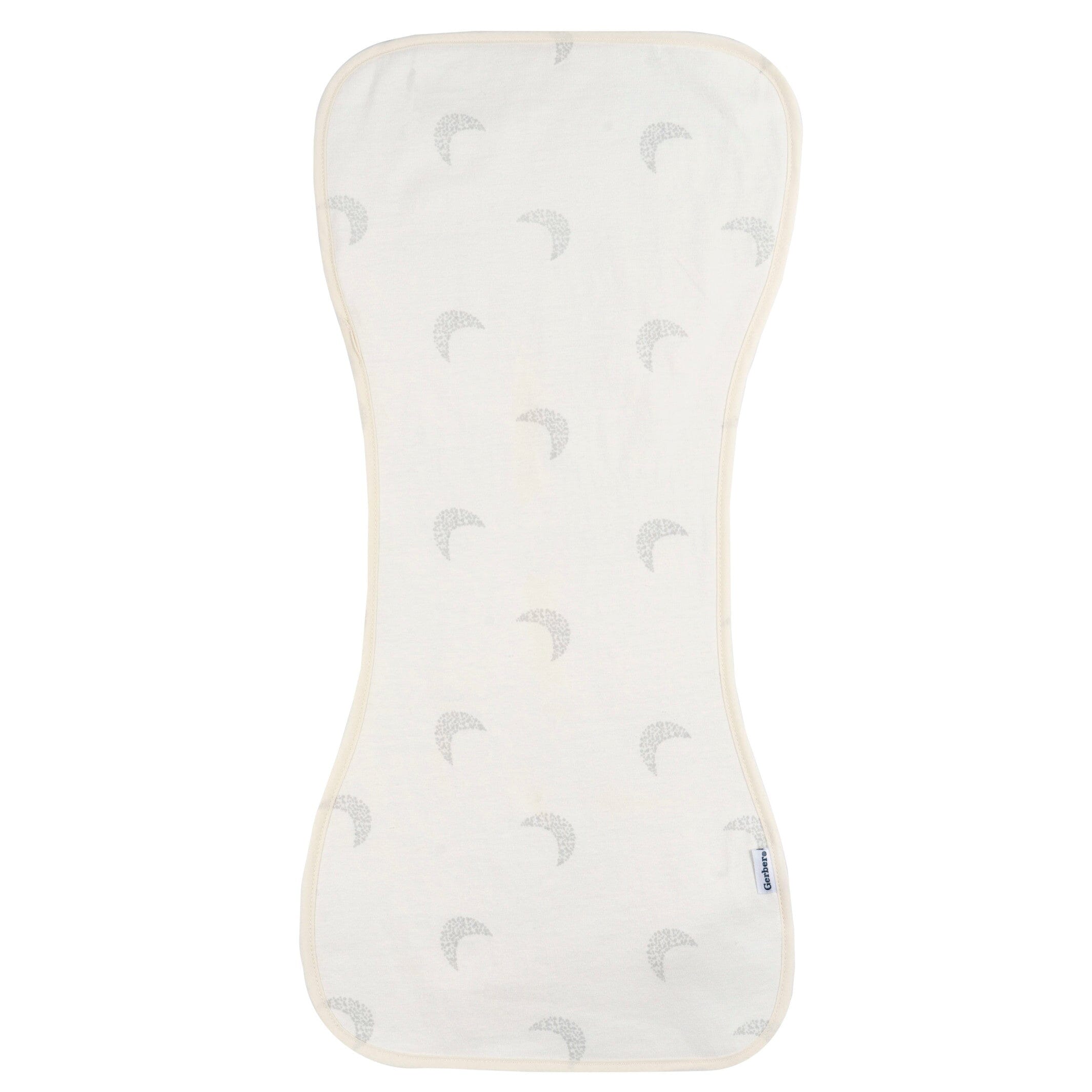 5-Pack Baby Neutral Stars & Moons Jersey Burp Cloths - Image 3