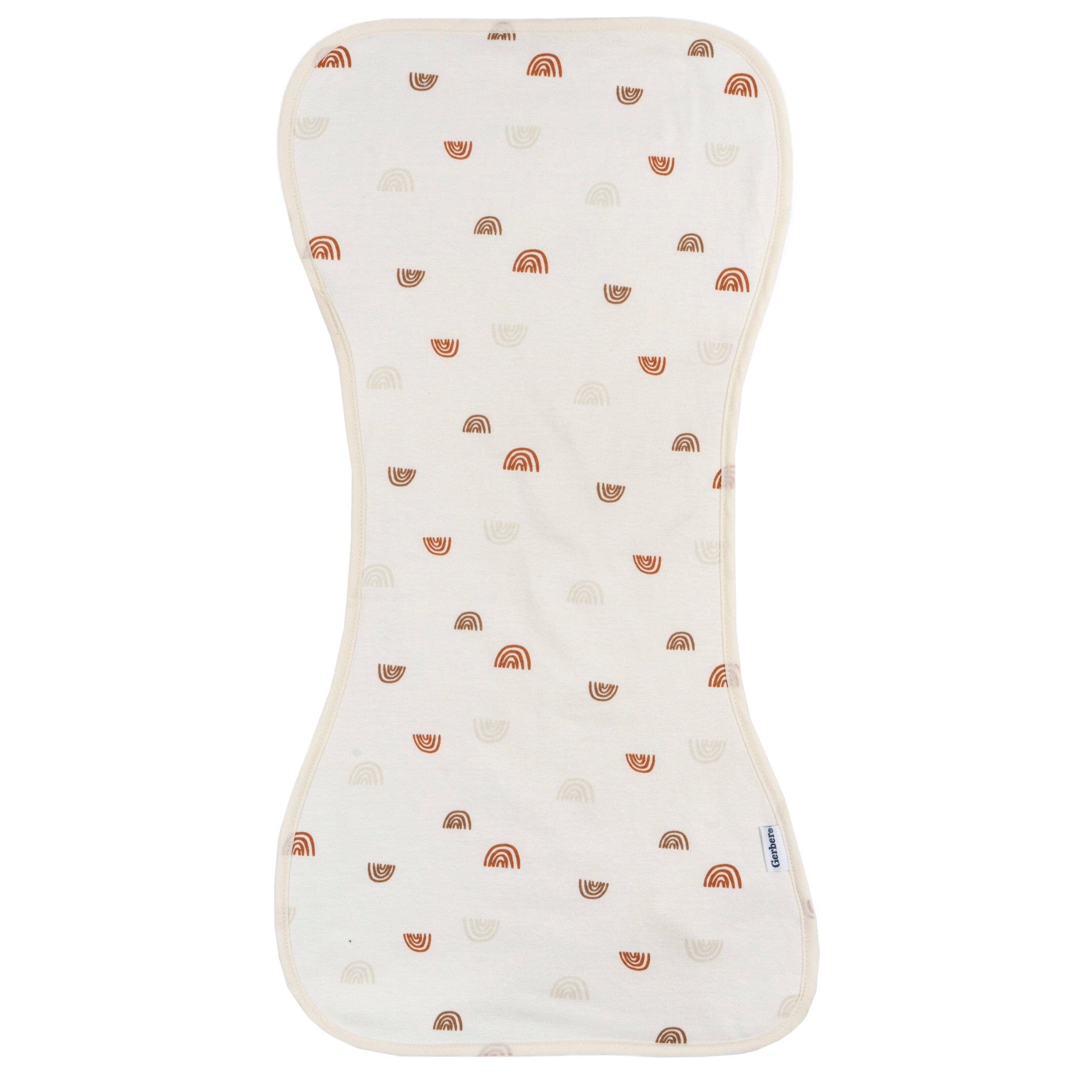 5-Pack Baby Neutral Rust Suns & Rainbows Jersey Burp Cloths - Image 5