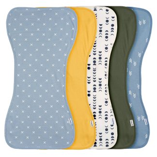 5-Pack Baby Boys Blue Arrows Jersey Burp Cloths