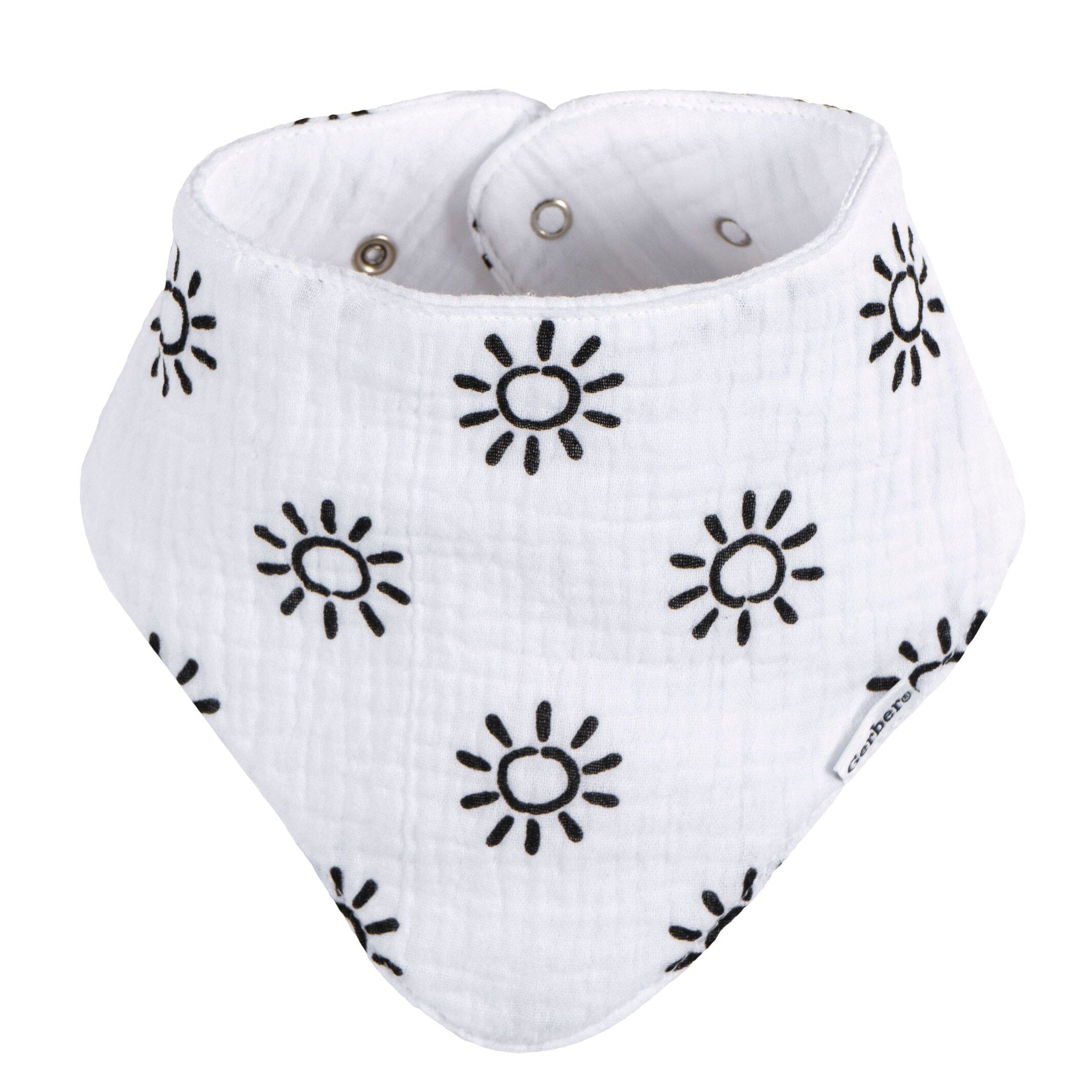 10-Pack Baby Neutral Black & White Muslin Bandana Bibs - Image 3