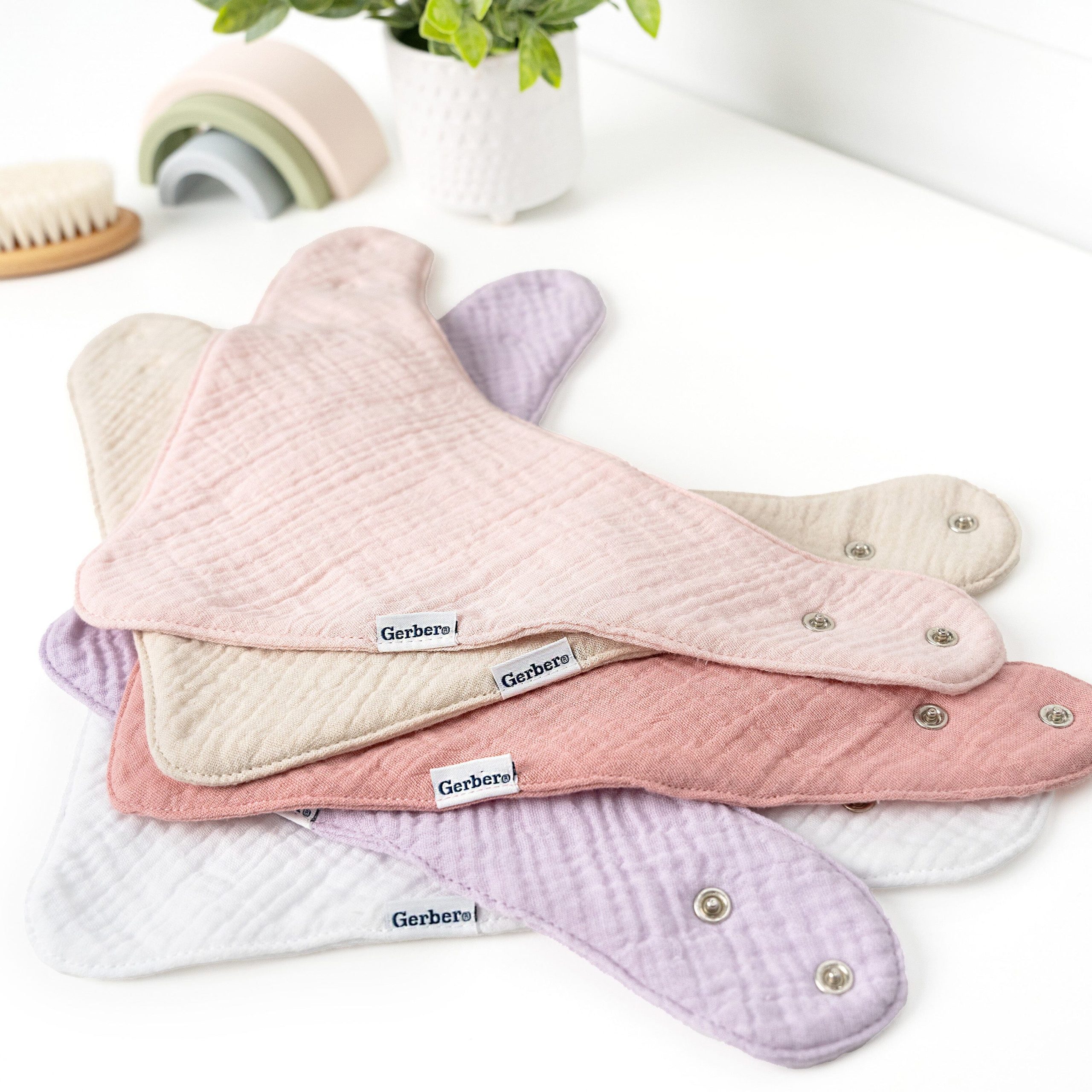 10-Pack Baby Girls Multi Pink Muslin Bandana Bibs - Image 3