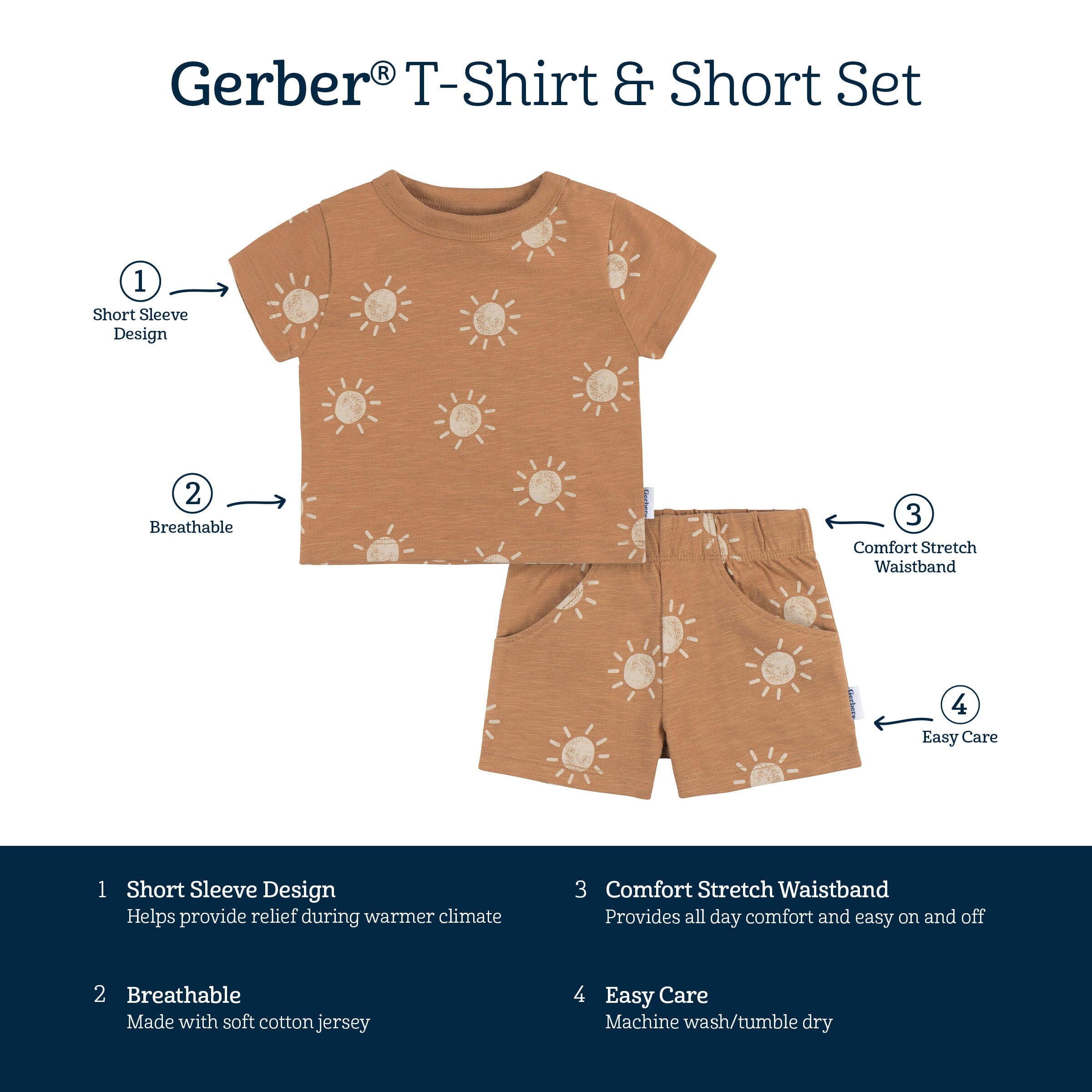 2-Piece Baby and Toddler Boys Suns T-Shirt and Shorts Set - Image 6