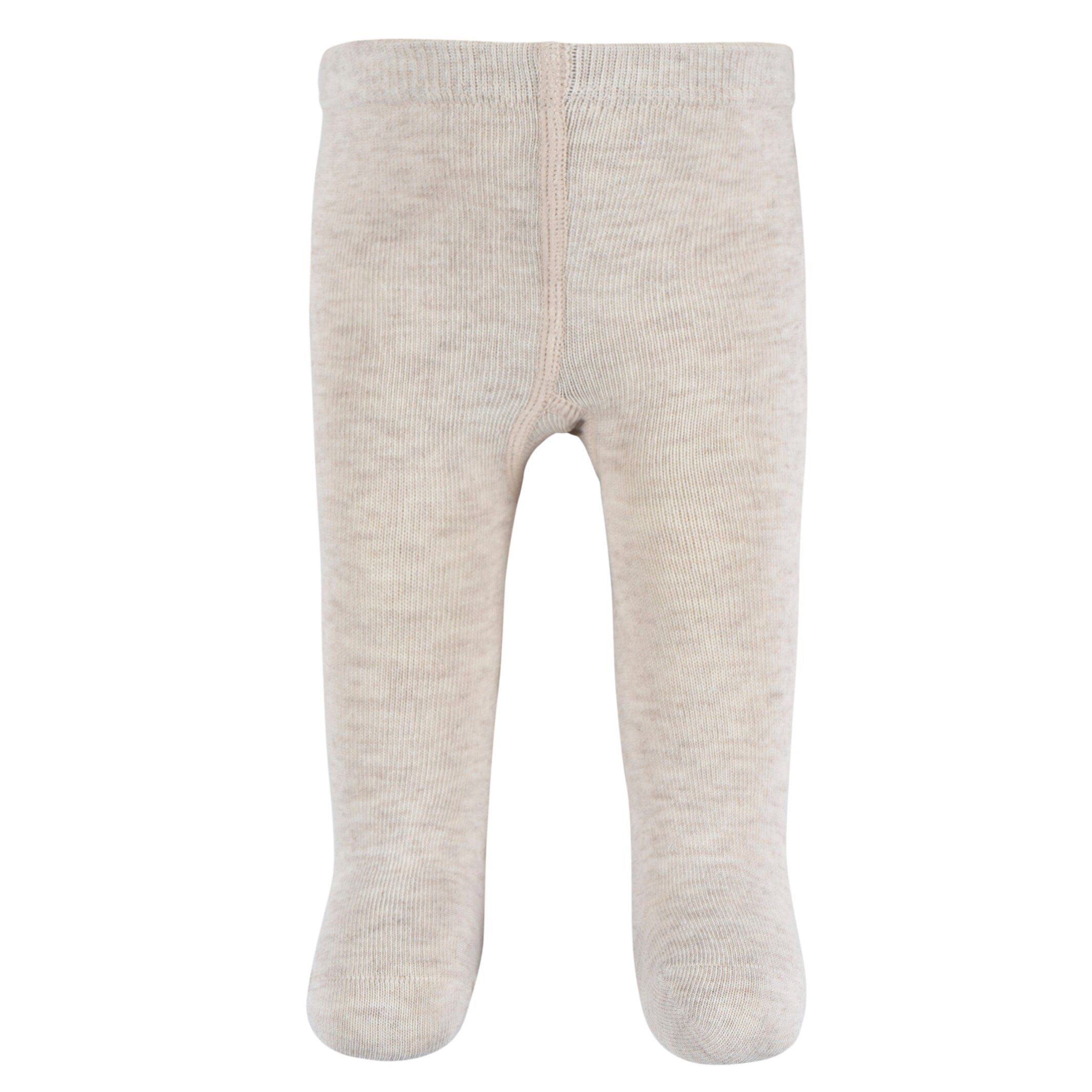 3-Pack Baby and Toddler Girls Oatmeal Heather, Ivory, and Pink Tights - Image 3