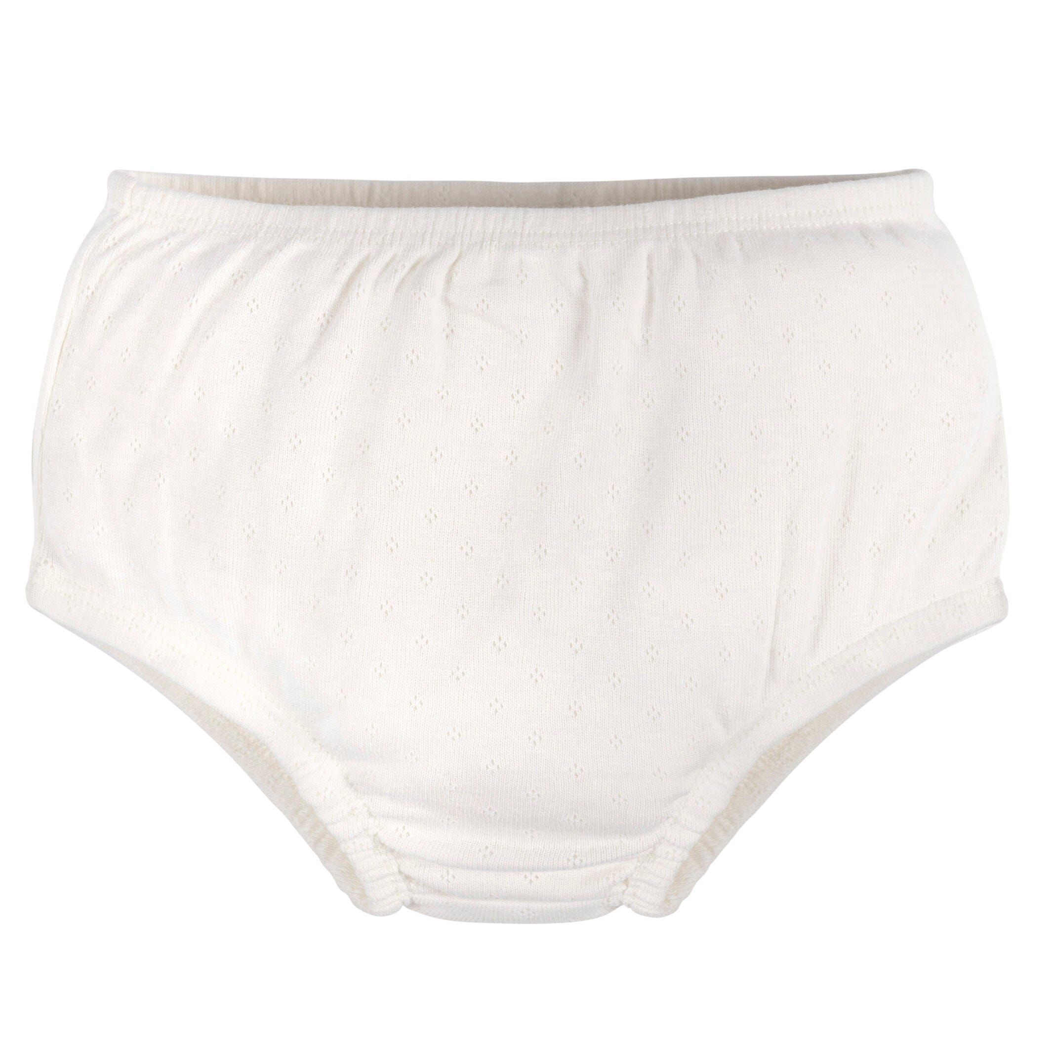 2-Piece Baby Girls Ivory Dress & Diaper Cover Set - Image 5