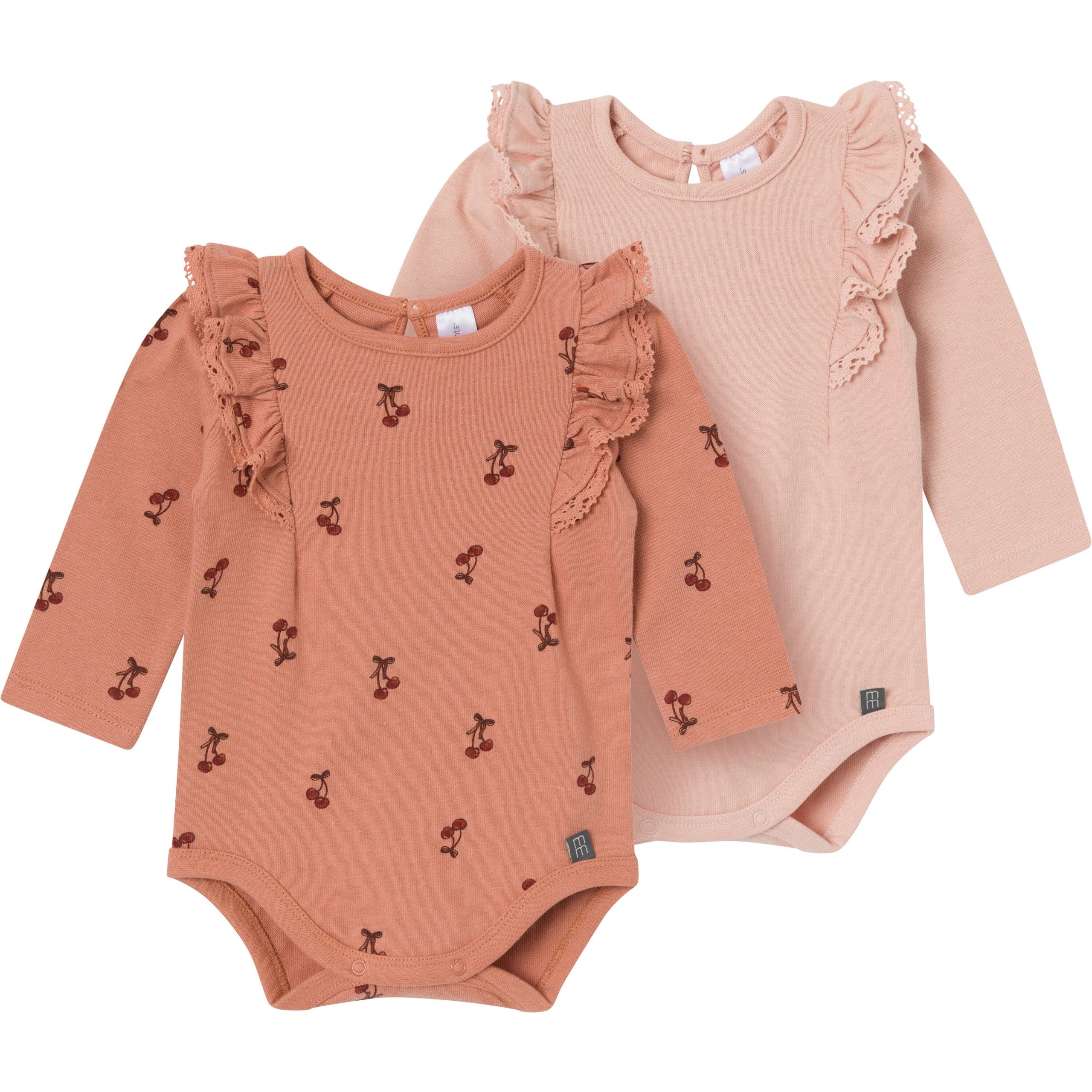 2-Pack Baby Girls Cameo Rose Ruffled Bodysuit