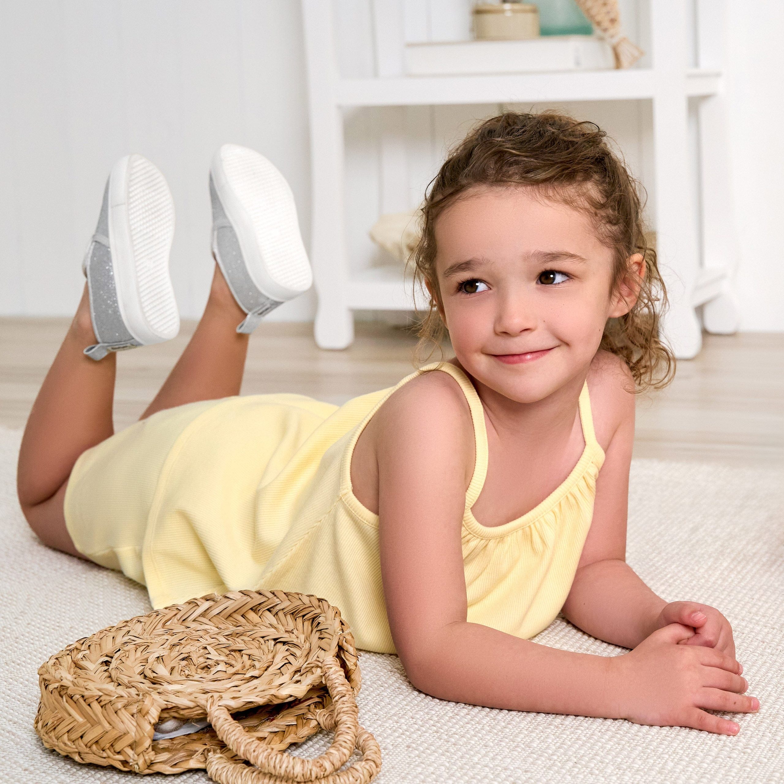 2-Piece Infant and Toddler Girls Yellow Tank Top & Shorts Set - Image 3