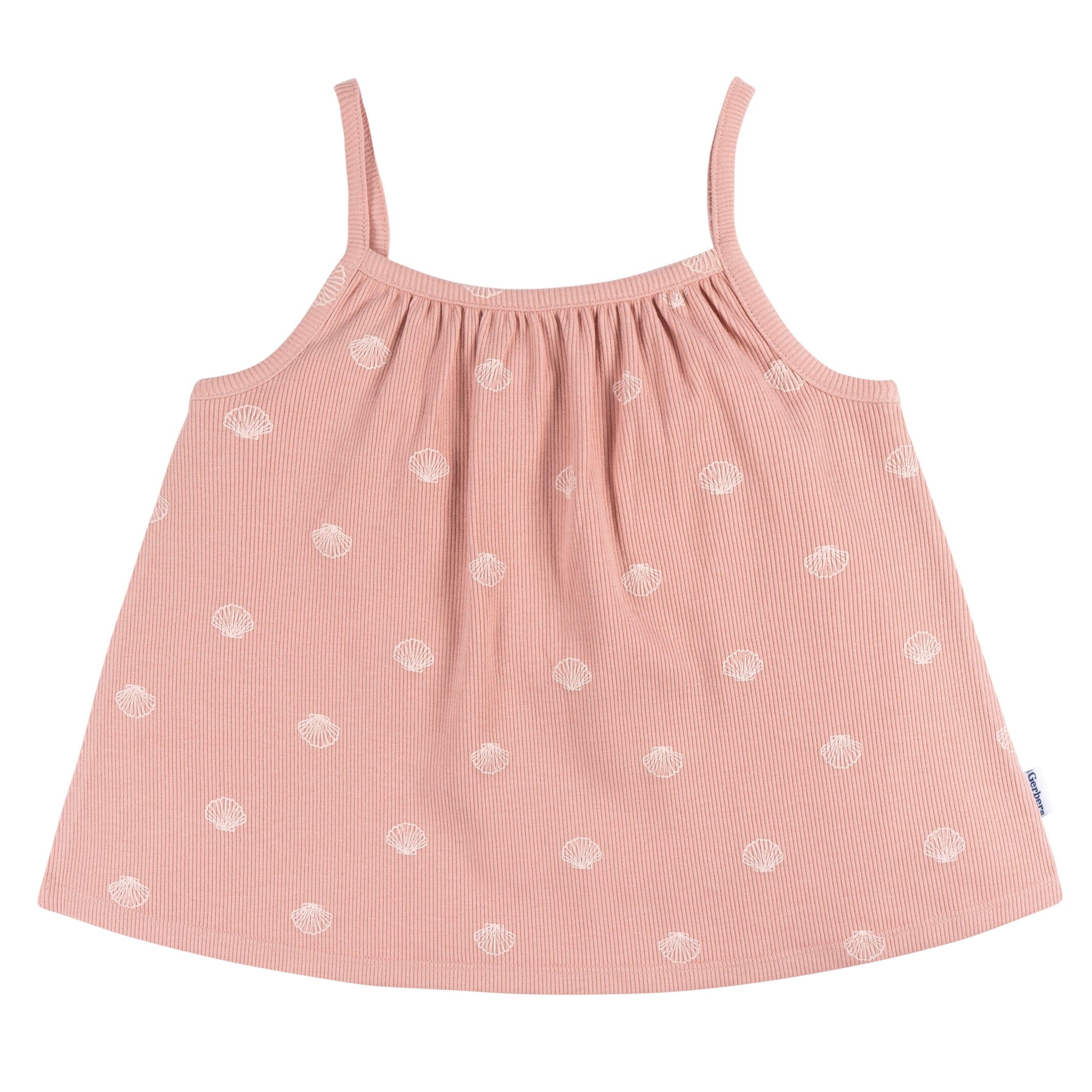 2-Piece Infant and Toddler Girls Seashells Tank Top & Shorts Set - Image 2