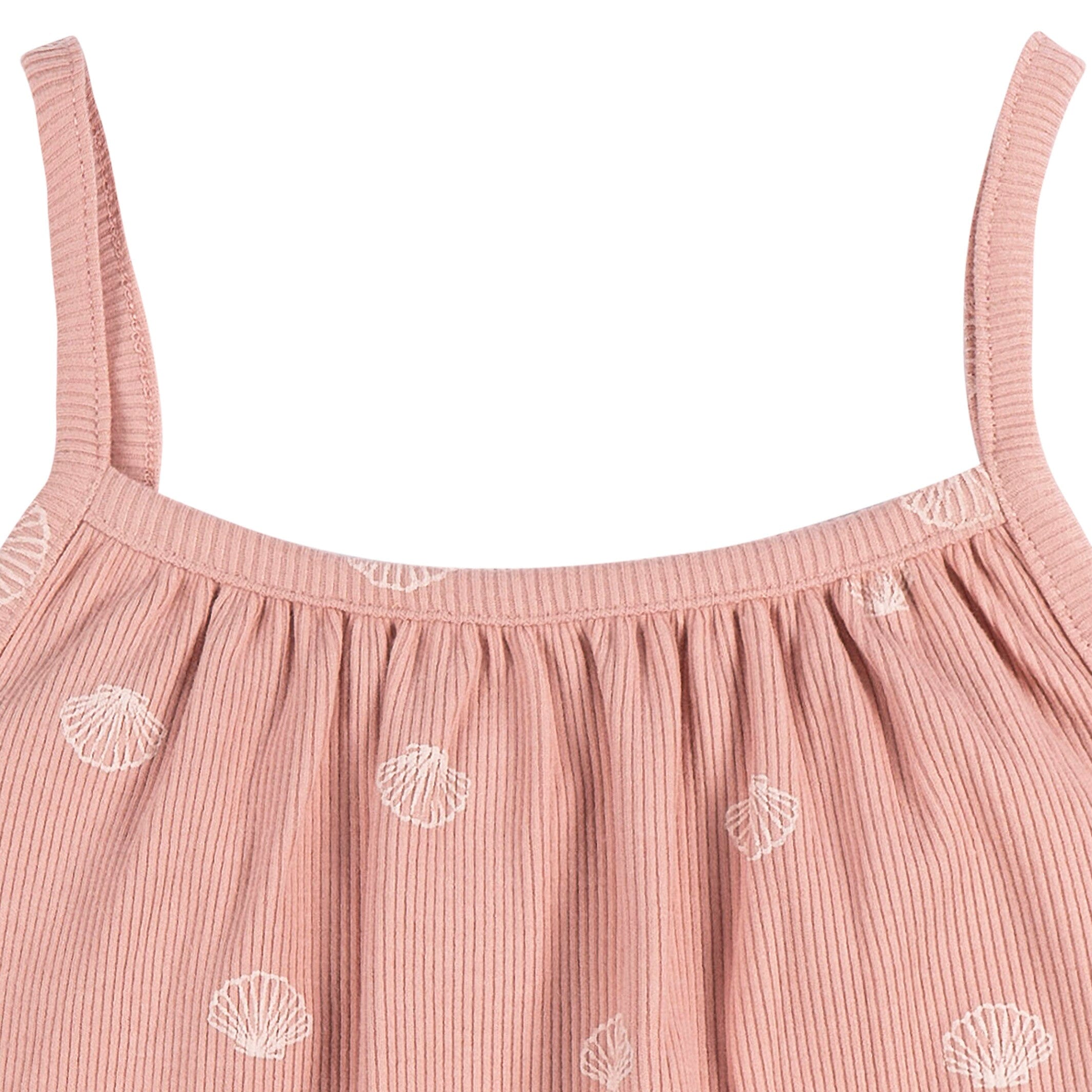 2-Piece Infant and Toddler Girls Seashells Tank Top & Shorts Set - Image 3